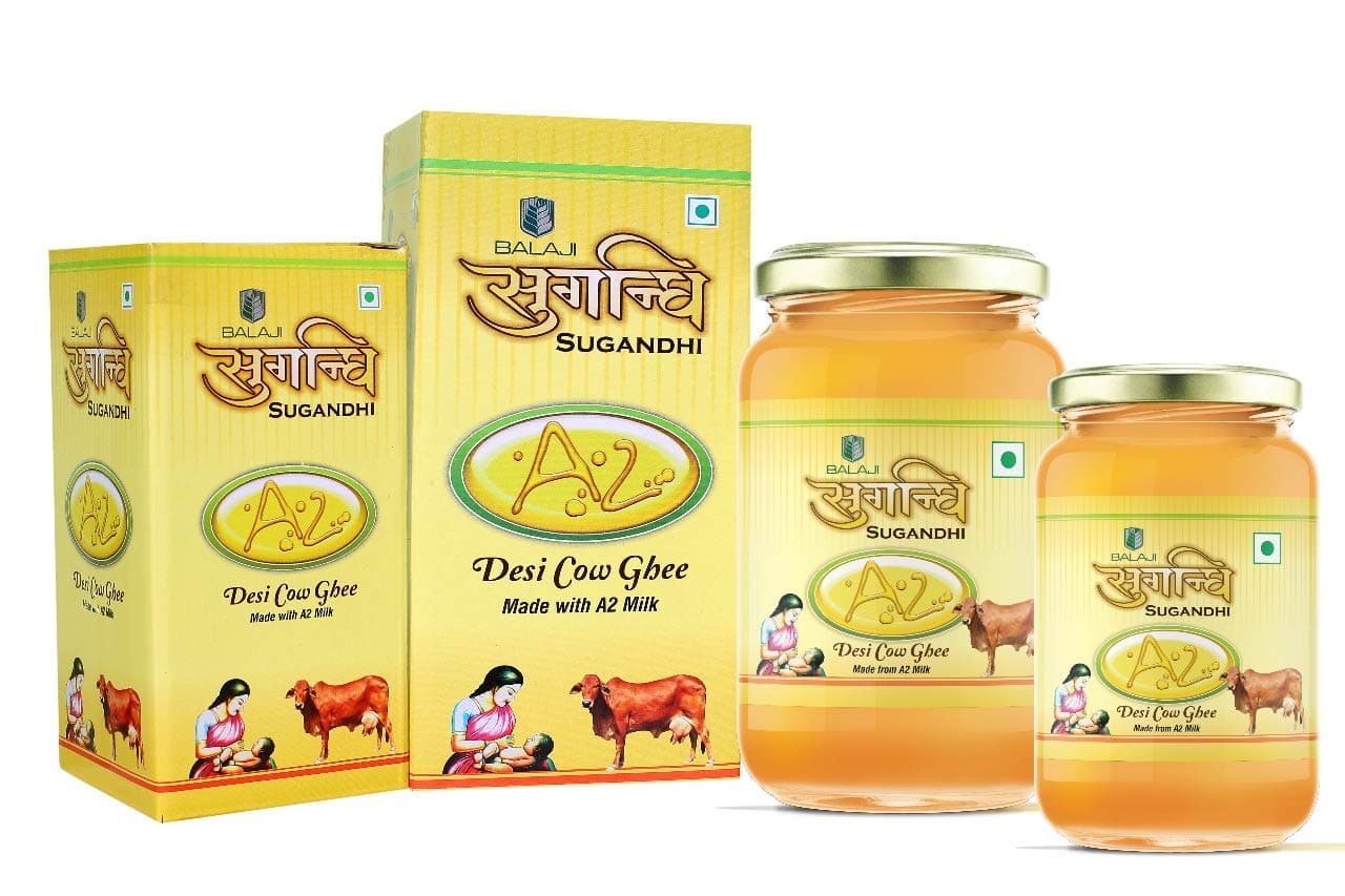Sugandhi Organic Desi Cow Ghee Made with A2 Milk ( 1 Liter ) 100% Genuine & Authentic