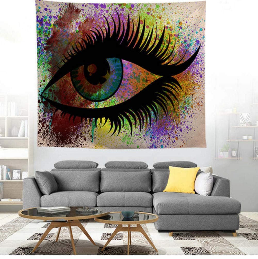 hjtktt 3D Art Print Wall Hanging Decoration Color Eyes/Lips Pattern Cover Beach Towel Home Wall Farmhouse Decoration200*150Cm