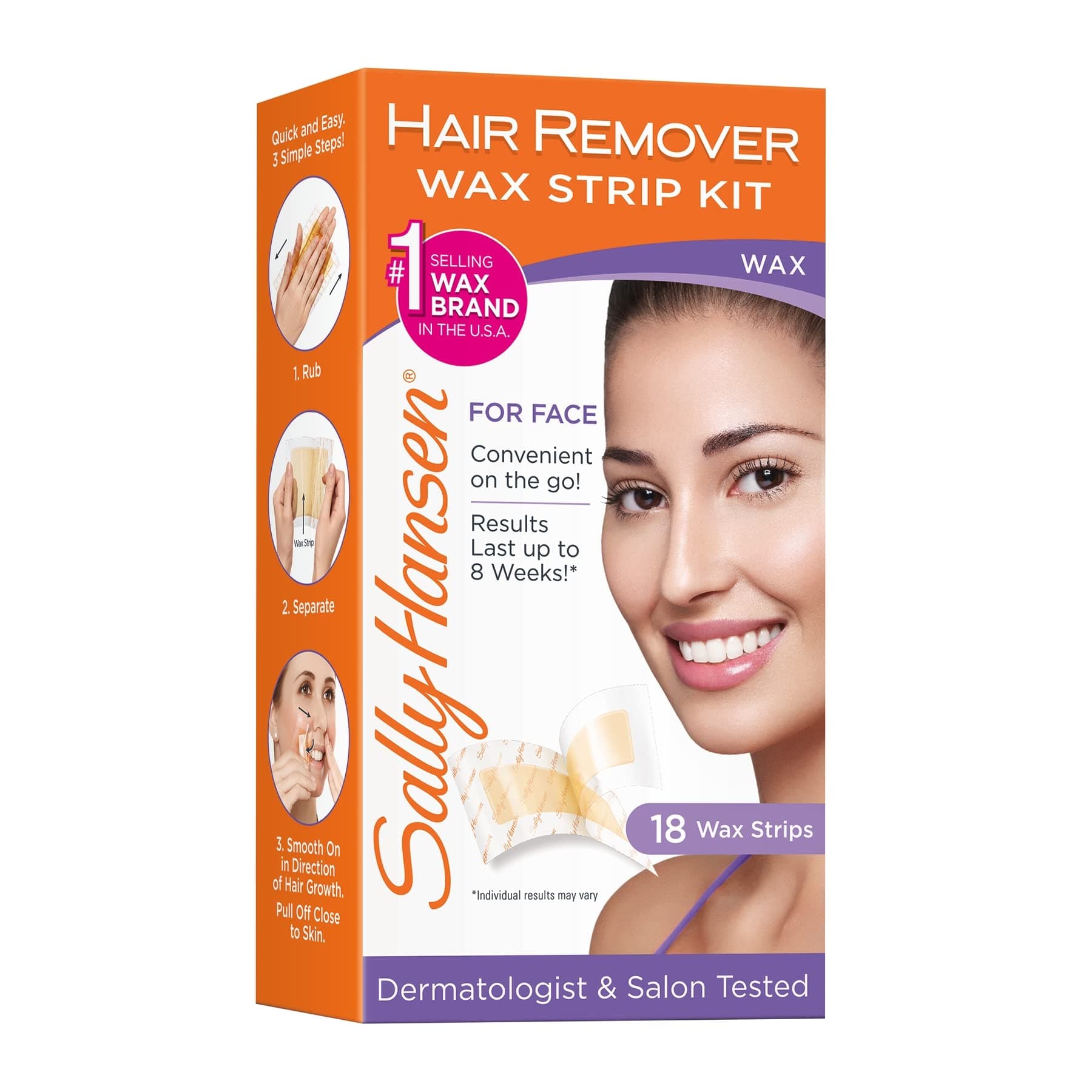 Sally Hansen Hair Remover Wax Strip Kit For The Face