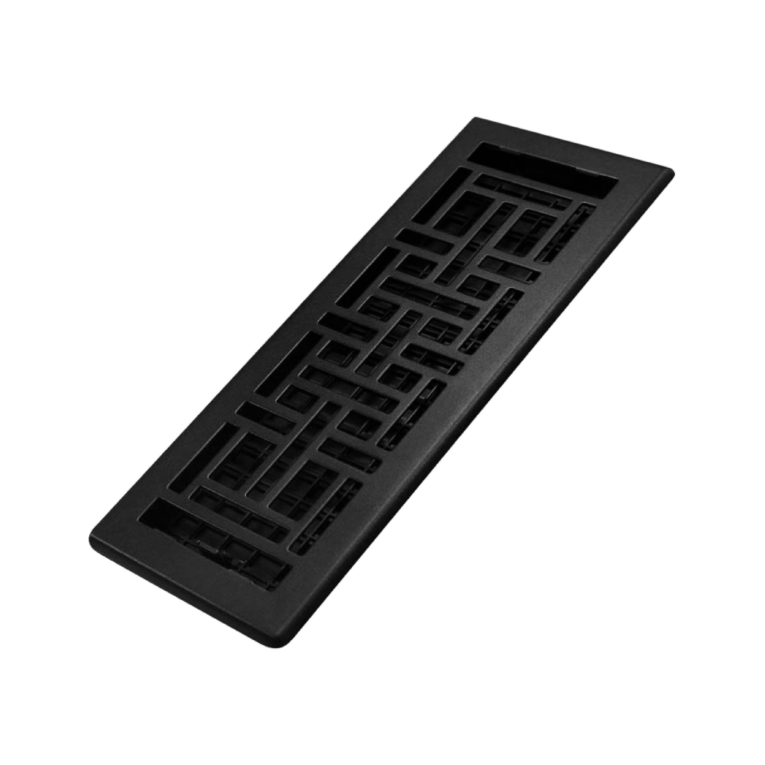 AJH412-BLK Oriental Floor Register, 4x12 Inches, Textured Black
