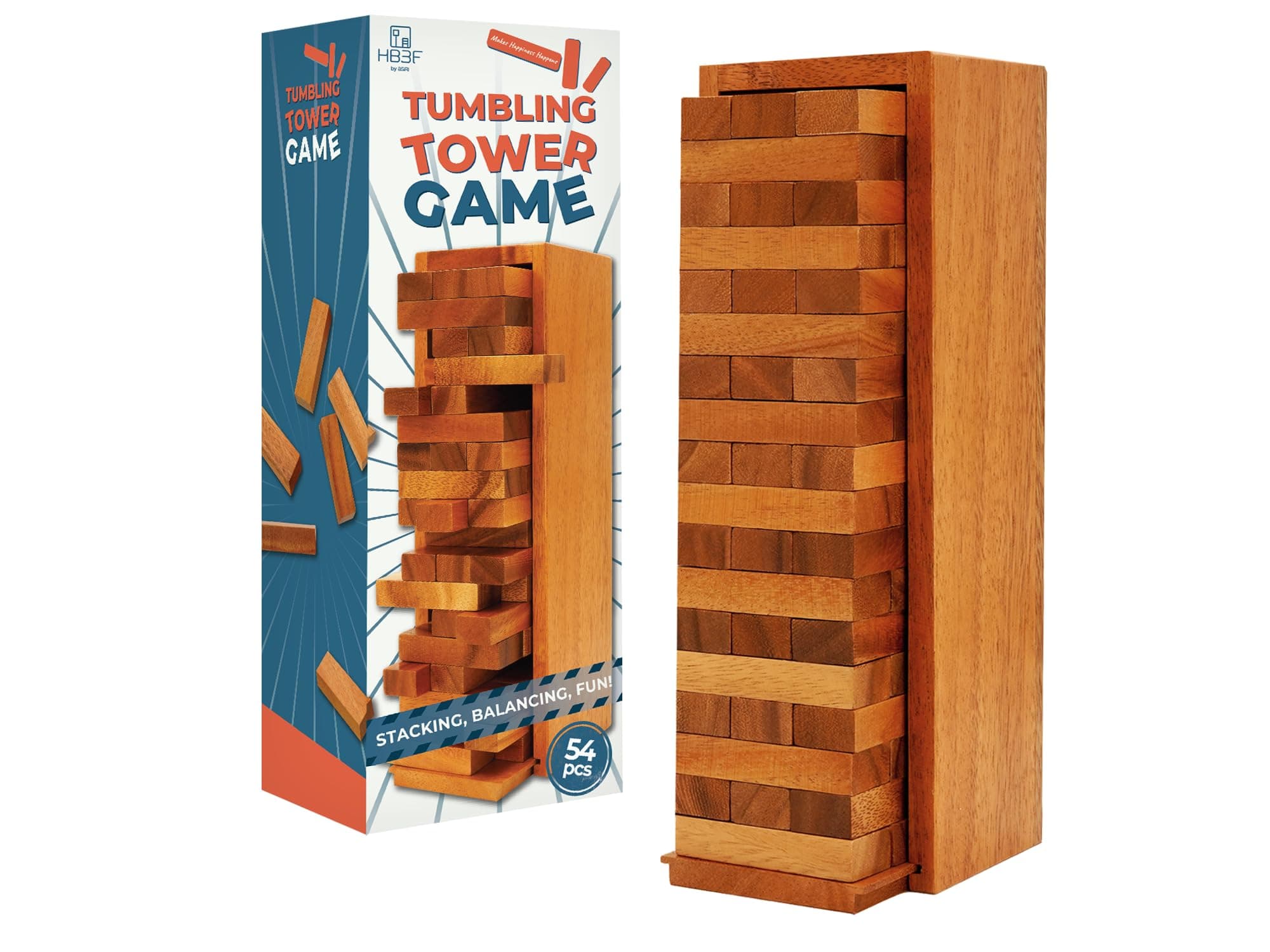 Wooden Tumbling Tower Family Game for Senior and Adult and Classic Stacking Party Block for Challenging Your Skills Wood Stack Towers Wooden Board Seniors Games for Adults
