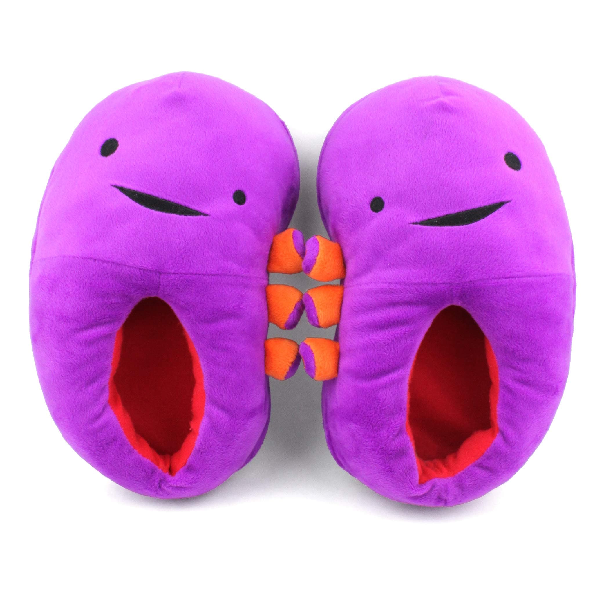 Kidney Slippers - Plush Cozy and Comfy Purple and Orange No-Skid - Women’s Size 5-8