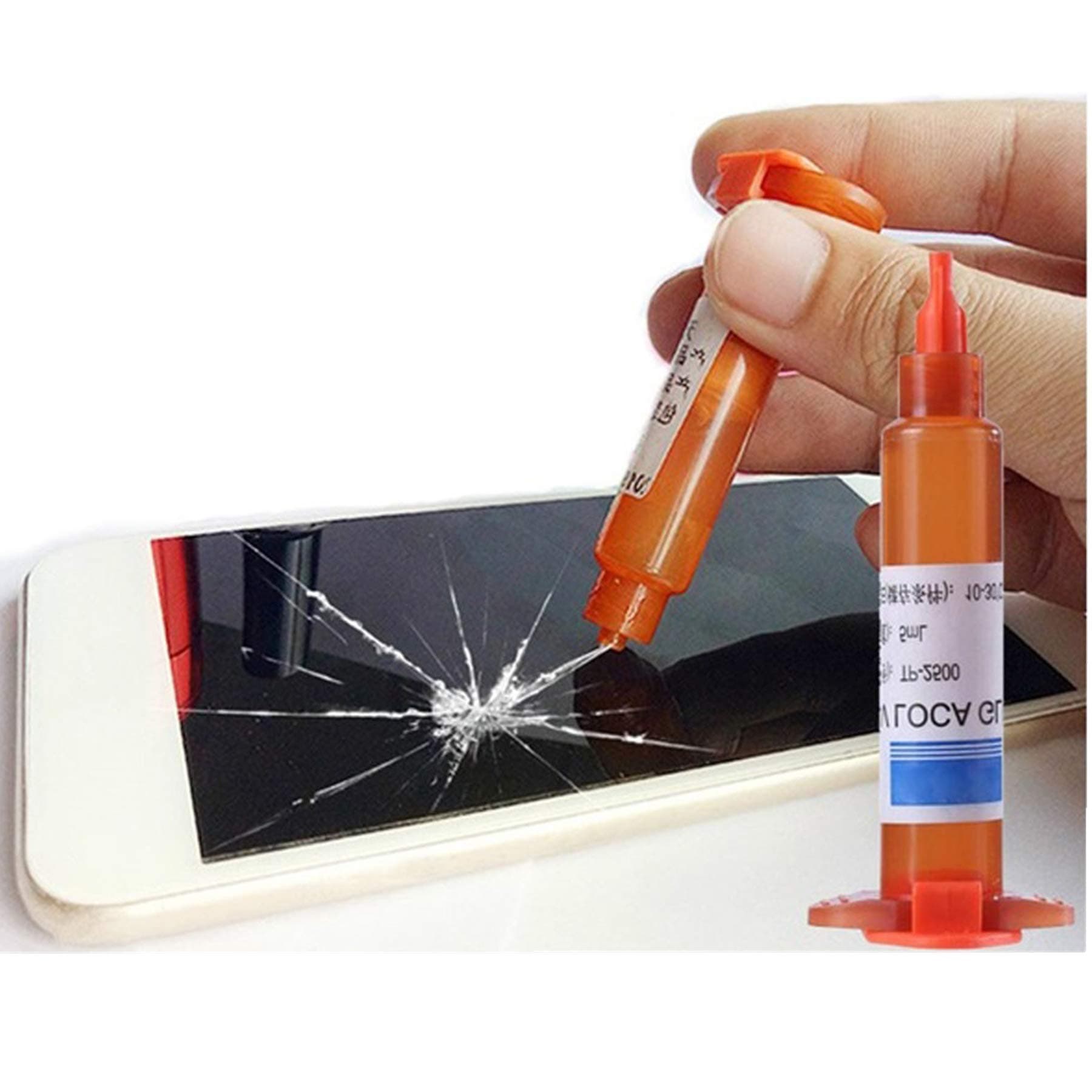 Rikay 5ml Liquid Optical Clear Adhesive Glue Adhesive Transparent Suitable for All Smartphone Repair Fill Cracks Repair Tools (5ml)