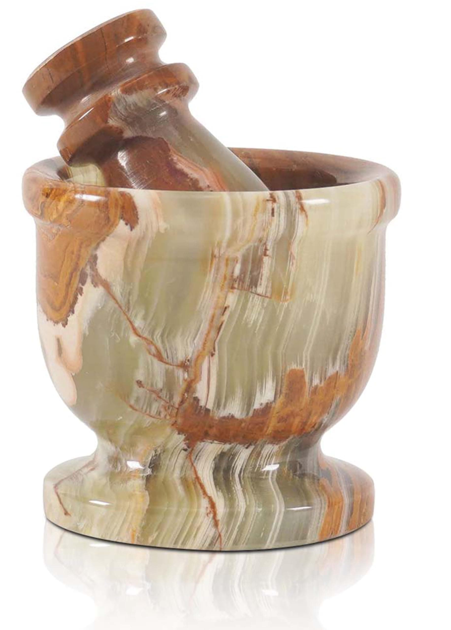 Marble Mortar and Pestle Set Green 2.5" Inches Handmade Garlic Crusher & Grinder Bowl, Mini Mortar and Pestle for Kitchen - Herb Grinder Spice Grinder