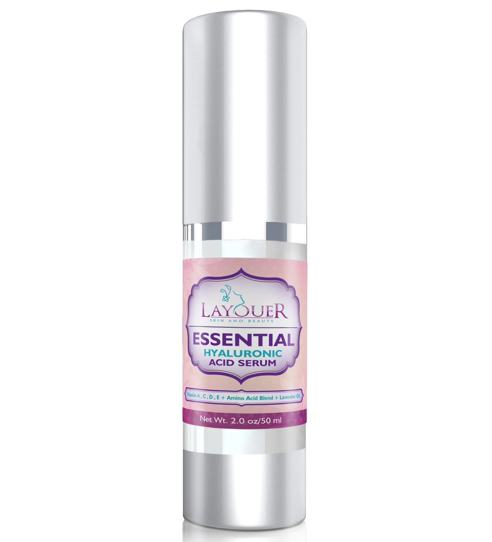 Sale Advanced Hyaluronic Acid Serum with Vitamin A, C D E, Aloe Vera Ammino Acids plus Lavender Oil - Treat wrinkled skin - Reverse Signs of Aging - Superb Moisturizing effect 50 ml (2 oz)