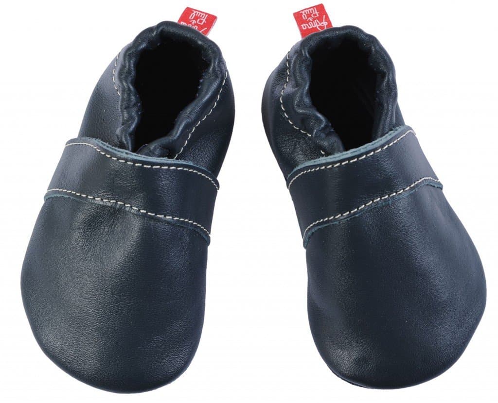 Anna & Paul Krabbelschuhe UNI marine - mit Ledersohle