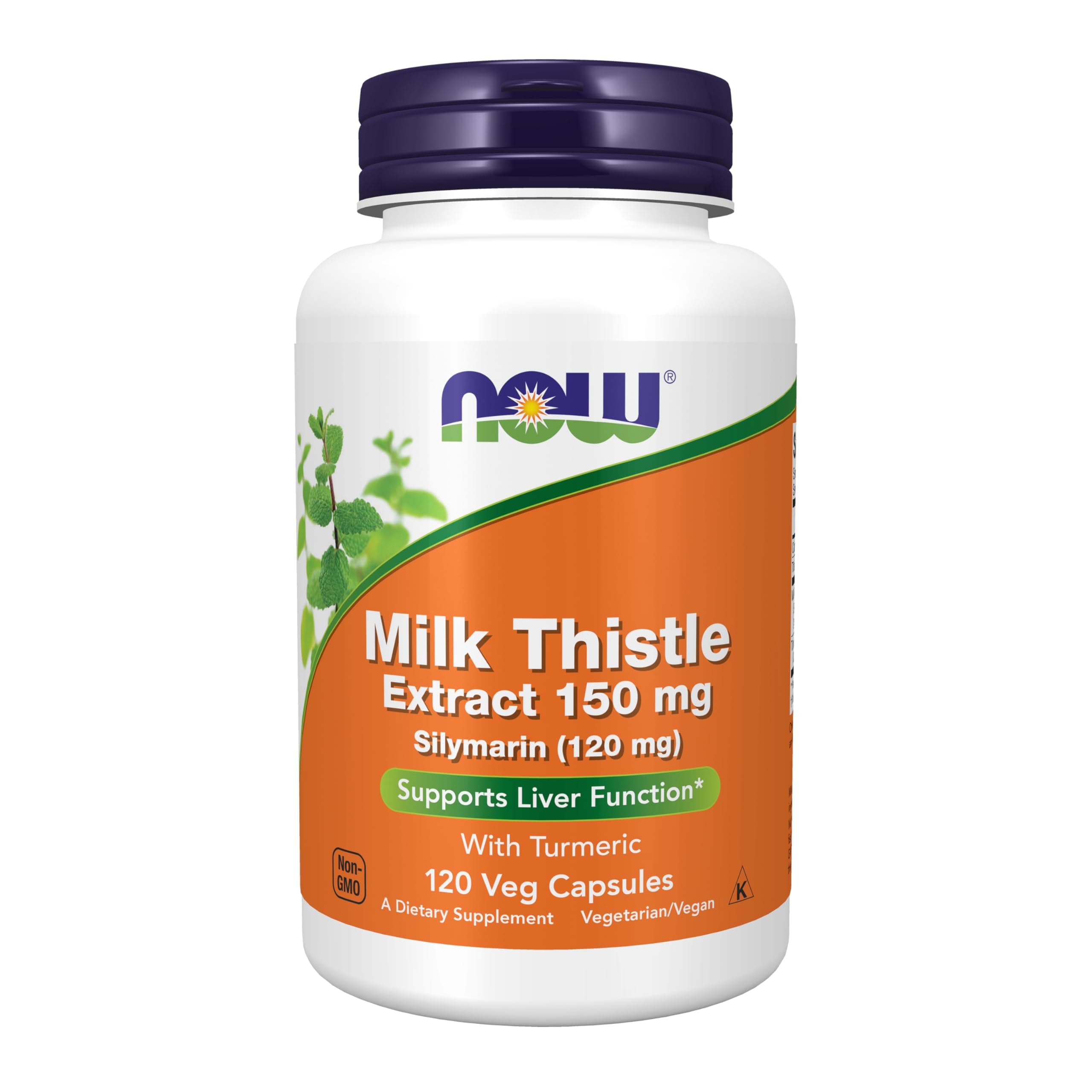 Supplements, Silymarin Milk Thistle Extract 150 mg with Turmeric, Supports Liver Function*, 120 Veg Capsules