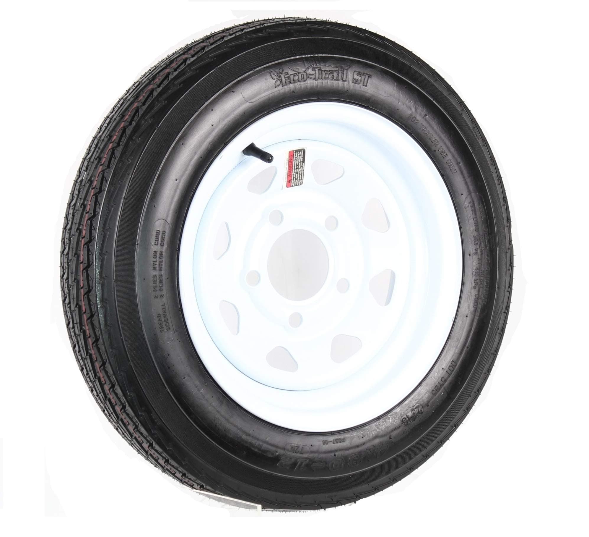 4.80 x 12 Trailer Tire With 12" White Spoke Rim