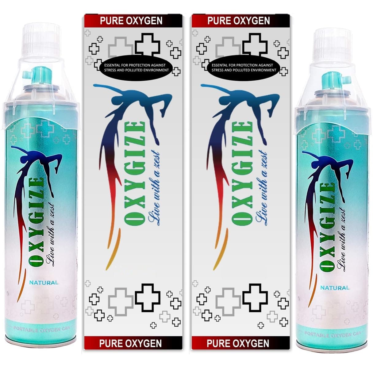 Portable 20L Natural Oxygen Can with Mask – 300 Breaths, Pack of 2 | Pure Oxygen for Pollution Relief, Sports Recovery, Energy Boost & Respiratory Support