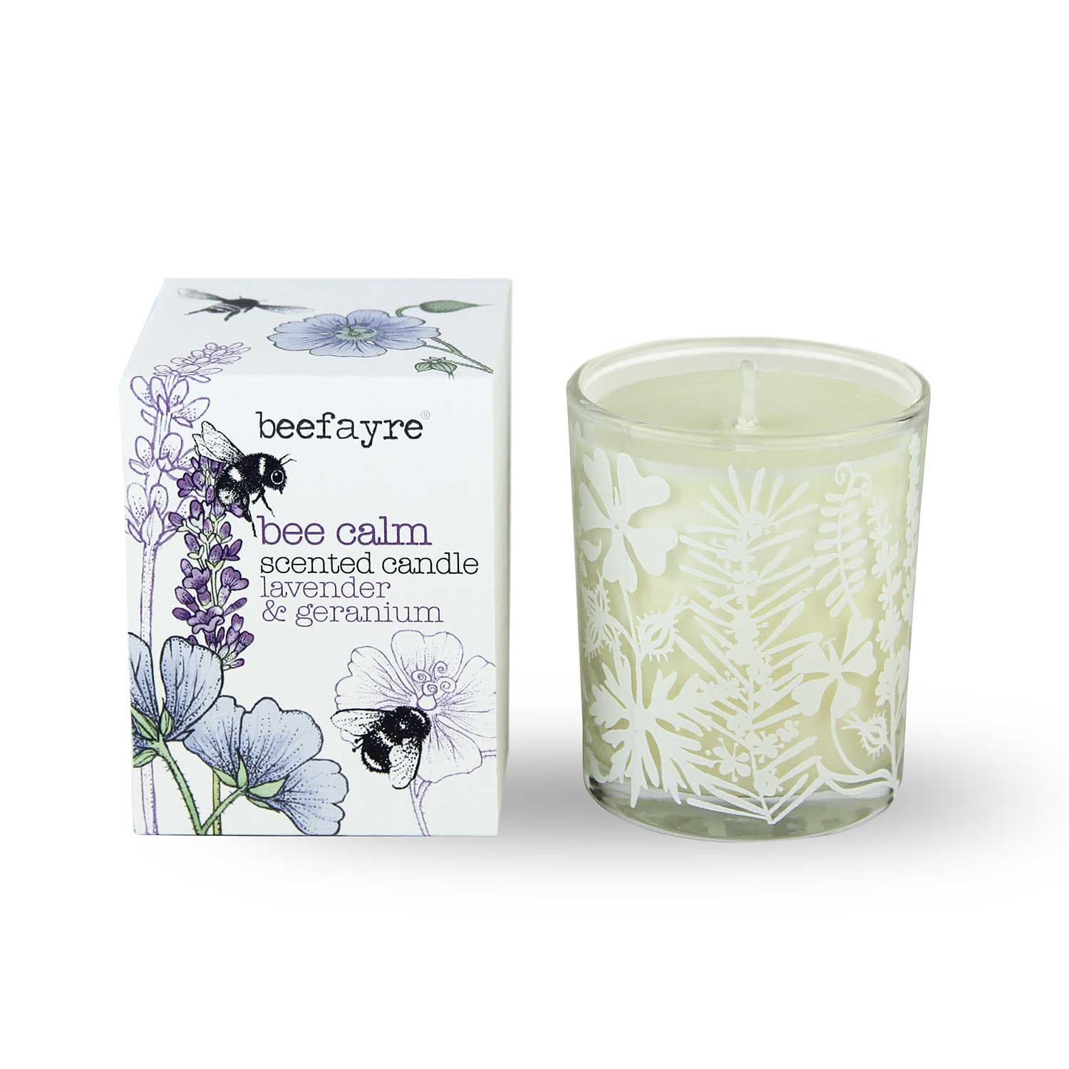 Beefayre Bee Calm Lavender and Geranium Votive Candle