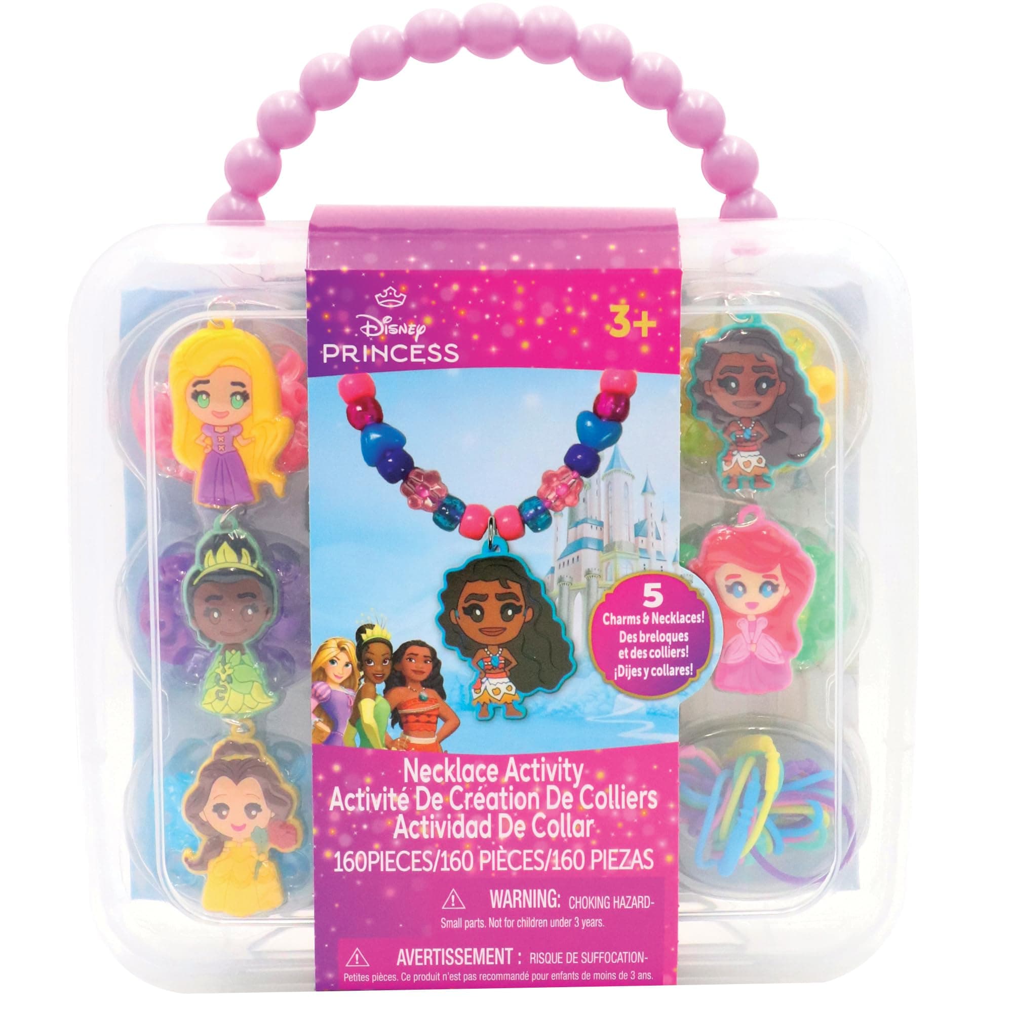 Disney Princess Necklace Activity Set, Create your own jewelry, easy for little hands [Amazon Exclusive] 9.7x8.18x2