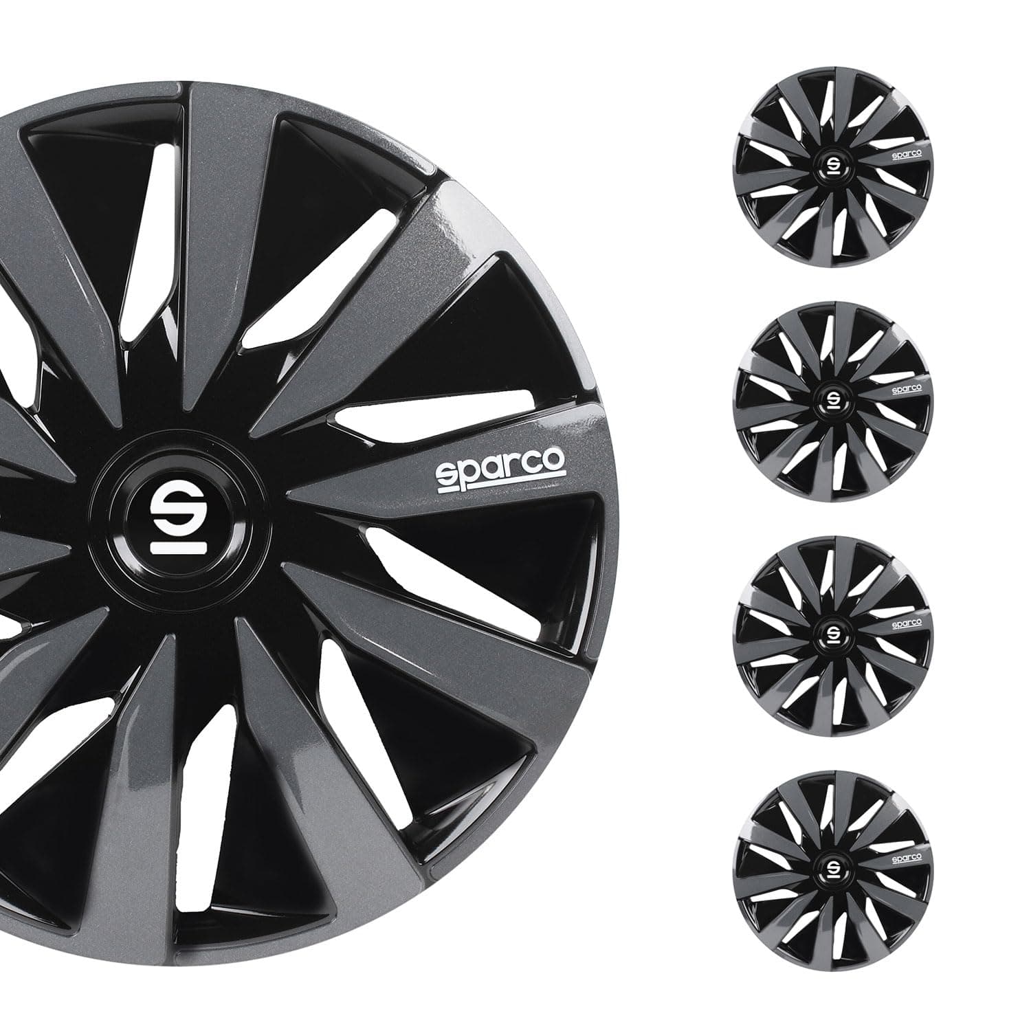 Sparco SPC1691BKGR wheel covers Lazio 16-inch black/grey