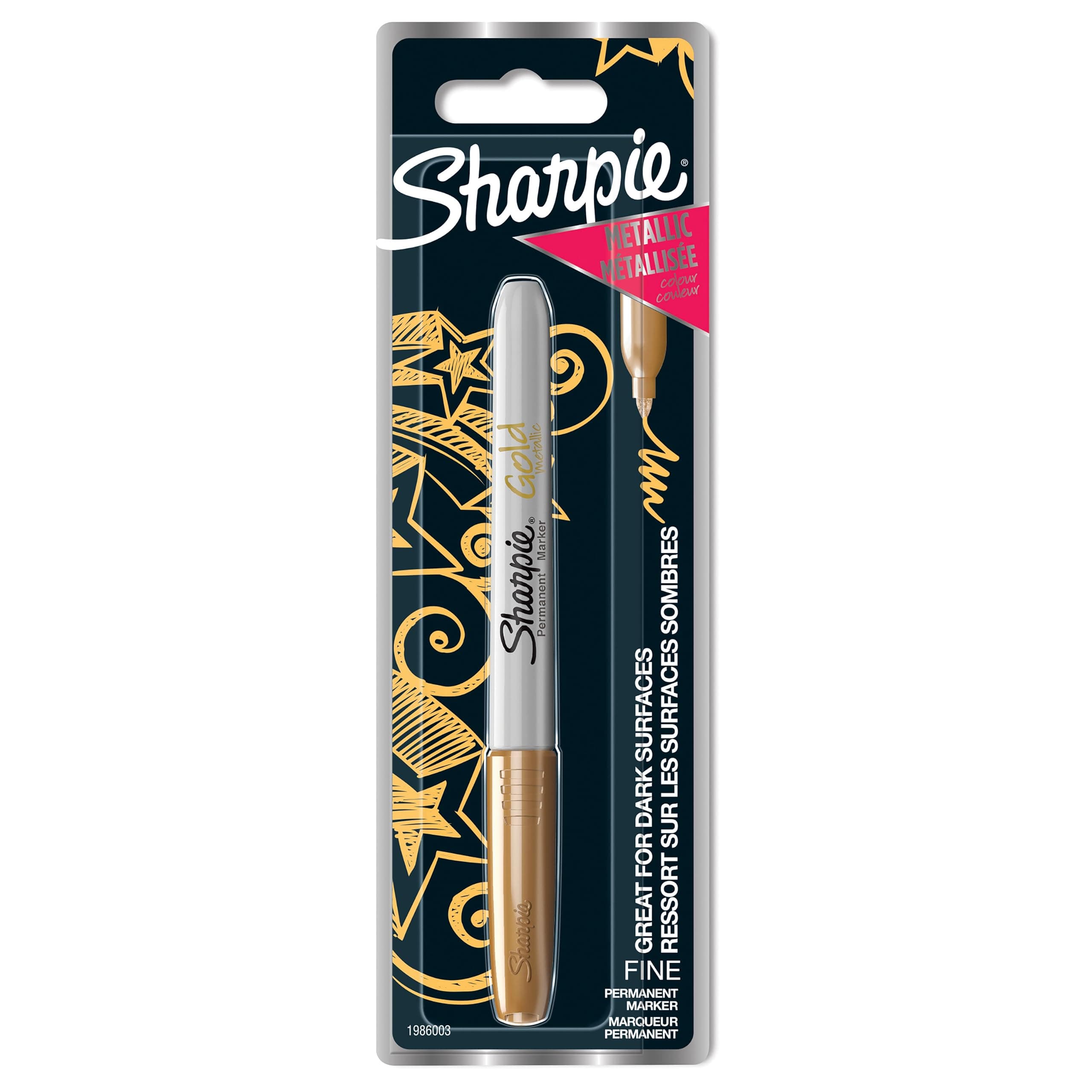 Sharpie Permanent Marker, Fine Tip - Gold
