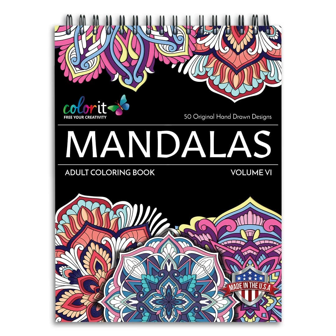 Mandalas to Color - 50 Original Drawings and Anti-Stress Patterns for Premium Adult Coloring Book (Volume VI)