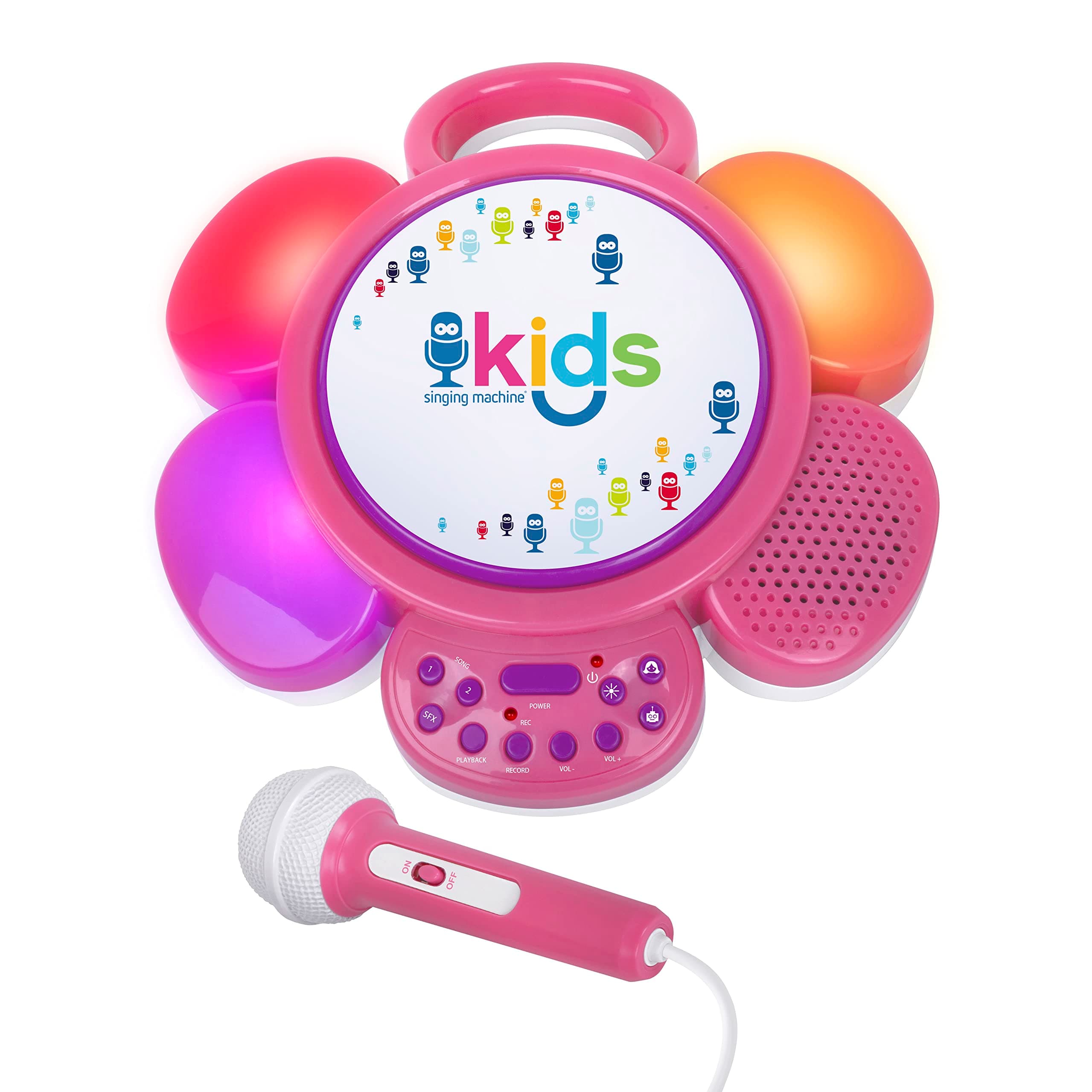 Singing MachineSMK963PP Kids Portable Sing Along Speaker with Pre-Recorded Songs, Pink/Purple