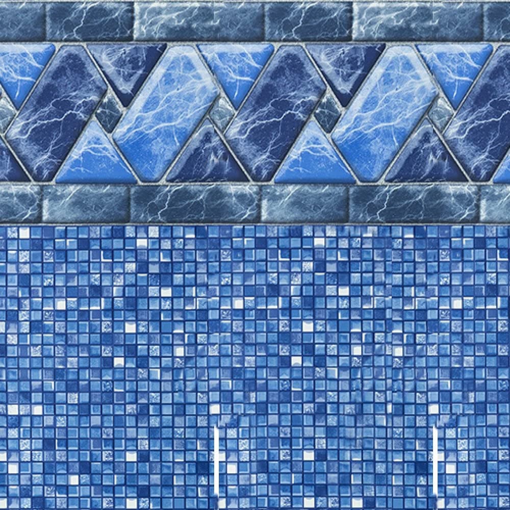 Smartline30 ft Round Swimming Pool Liner | Stone Harbor | Unibead Style | 52 Inch Wall Height | 25 Gauge Vinyl | for Steel Sided Above Ground Pools | Gasket Kit Included