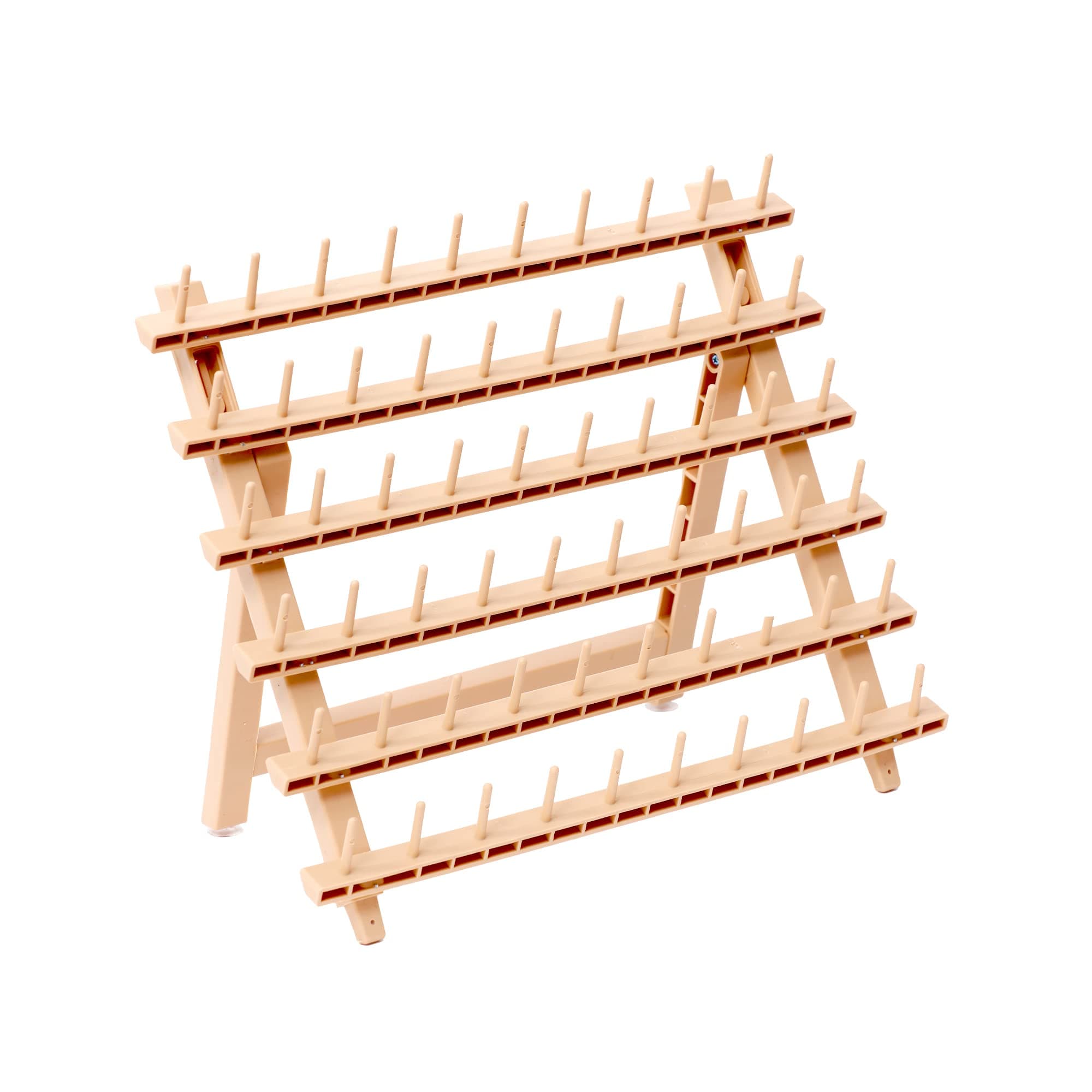 Laflare Braid Rack 60 Spools, PP Braiding Hair Stand, Thread Rack, Sewing Organizer, Quilting, Embroidery - Versatile Extension Holder (Wood)