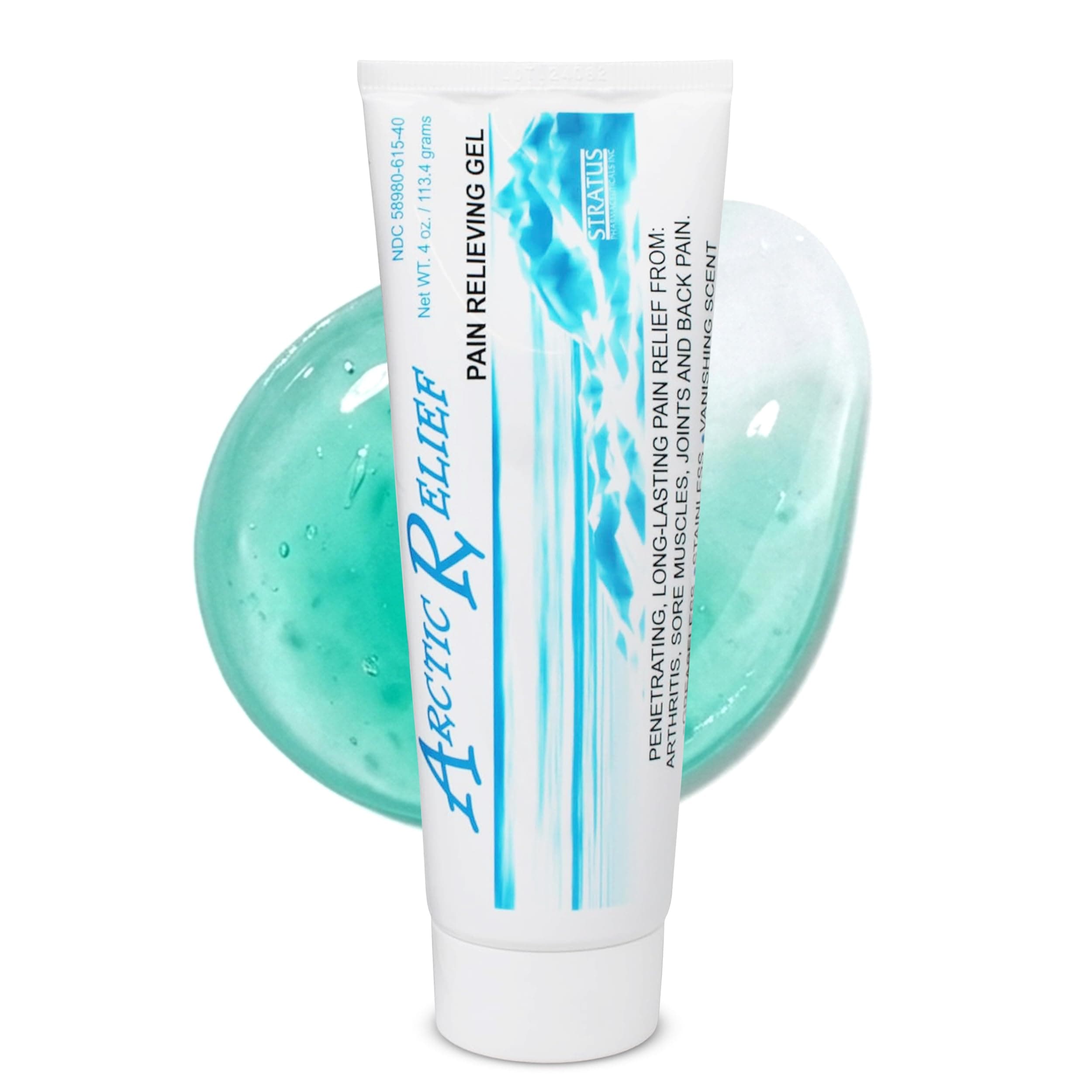 Arctic Relief Gel, Soothing Cooling with Menthol for Sore Joints, Muscles, Back Pain, 4 oz