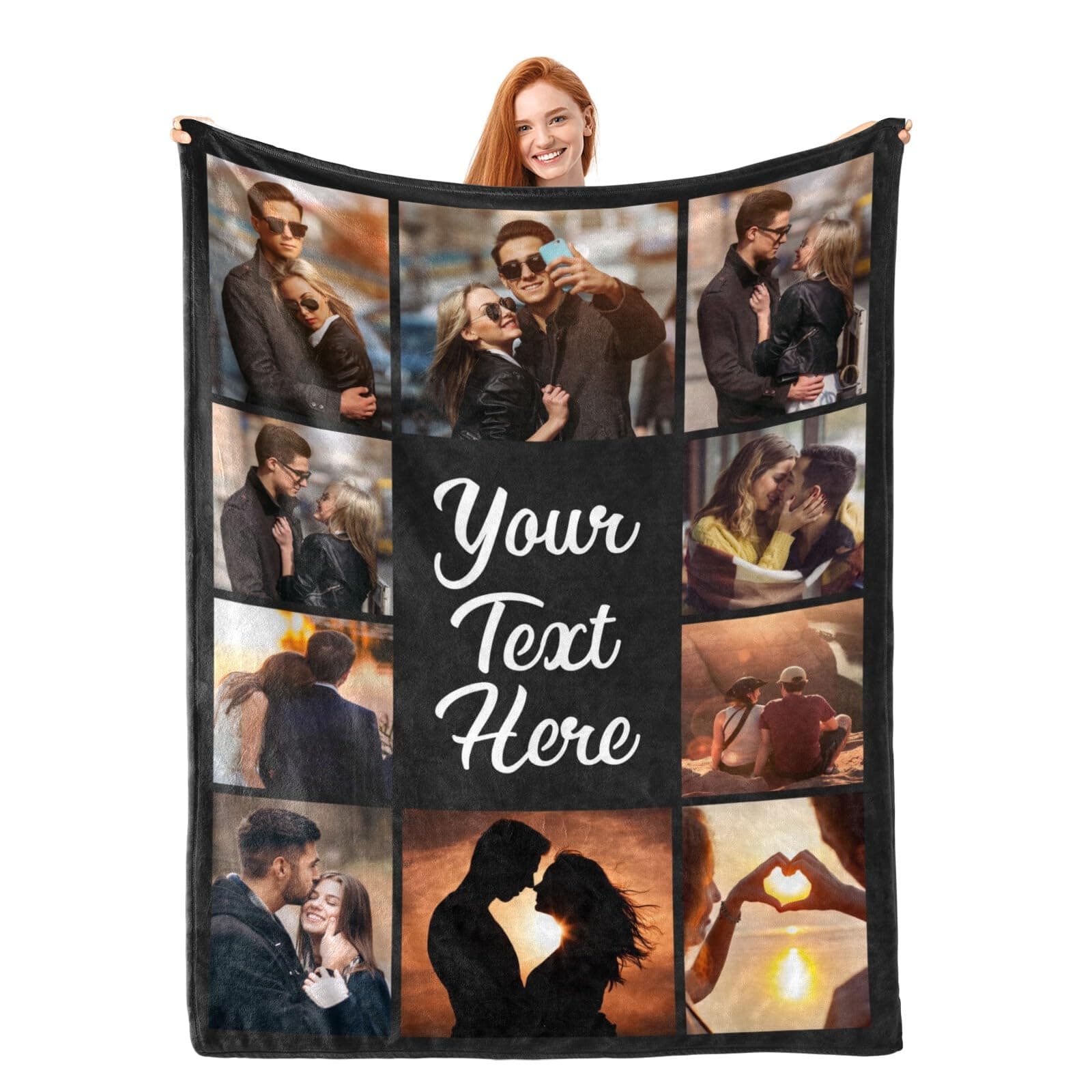 - Custom Blanket Throws with Photos Text Personalized with Picture Customizable, Customize for Mom, Dad, Couple, Girlfriend, Boyfriend, Husband & Wife