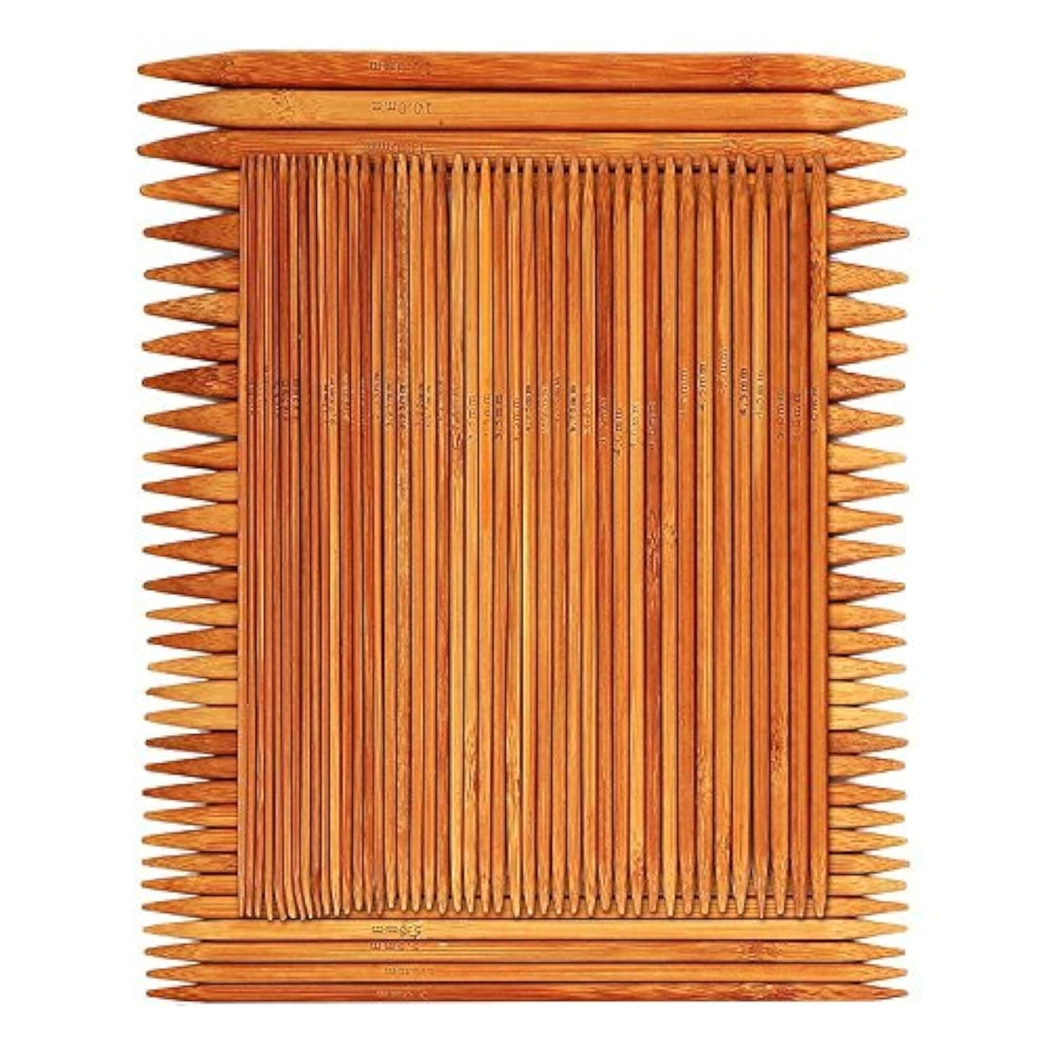 75 Pcs Double Pointed Knitting Needles Set, BetyBedy Carbonized Bamboo Knitting Needles, Knitting Needle for Handmade Creative DIY - 8'' Length 15 Sizes (2.0mm -10.0mm) (5 Needles/Size)