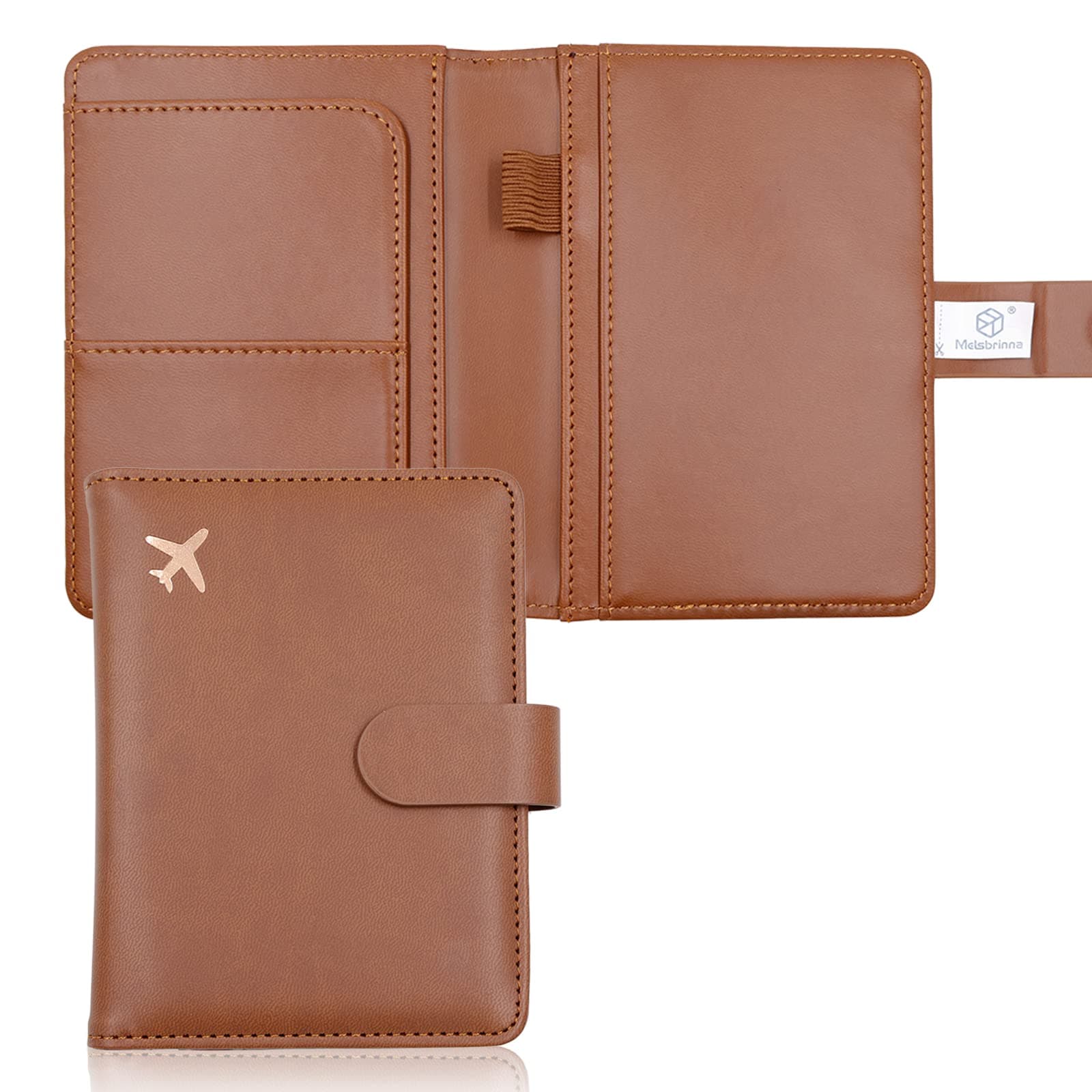 Premium Leather Passport Holder Covers Case, Waterproof Rfid Blocking Travel Wallet Passport Holder with Pen Holder, Cute Passport Book for Women/Men