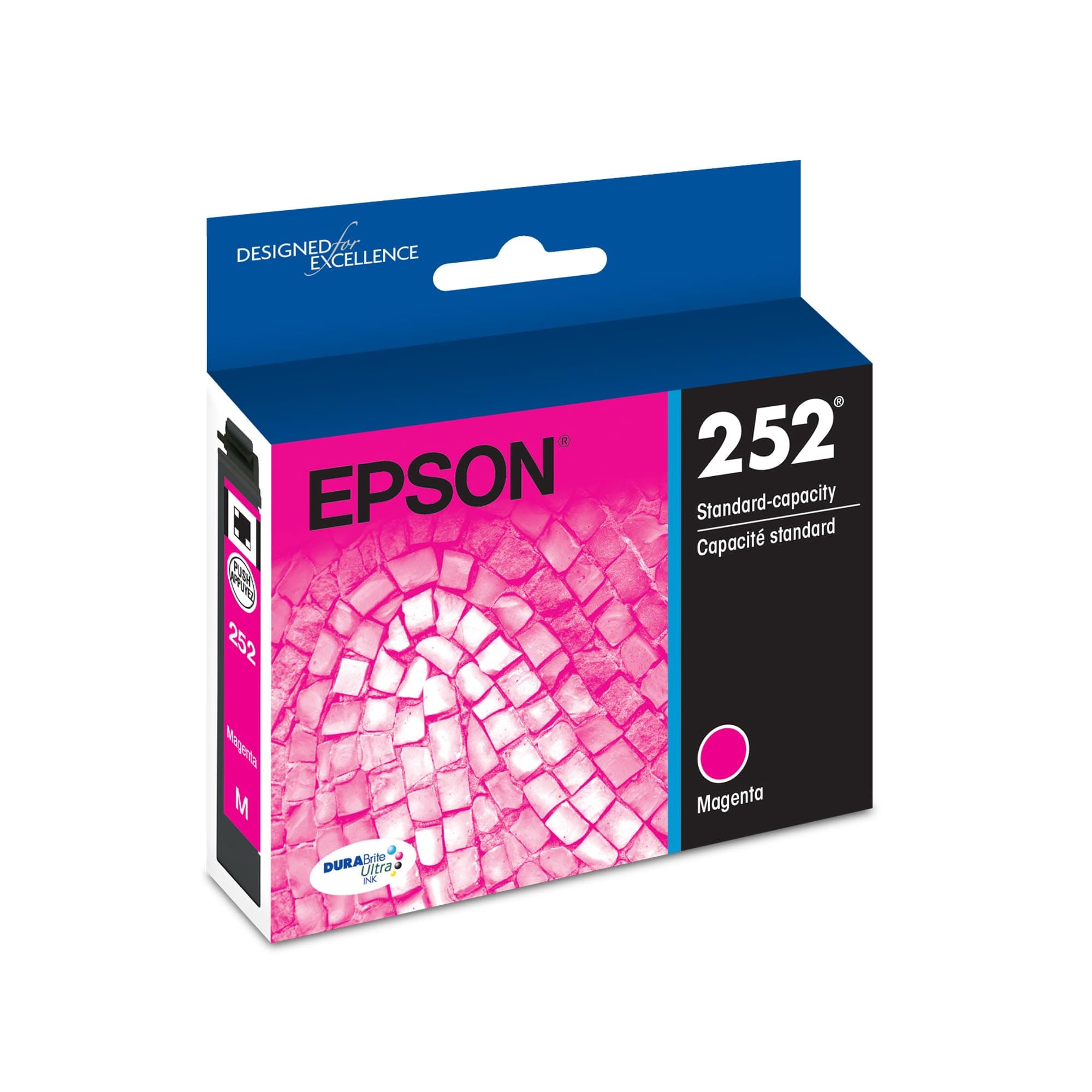 EPSON 252 DURABrite Ultra Ink Standard Capacity Magenta Cartridge (T252320) Works with WorkForce WF-3620, 3640, 7110, 7610, 7620, 7710, 7720, 7210