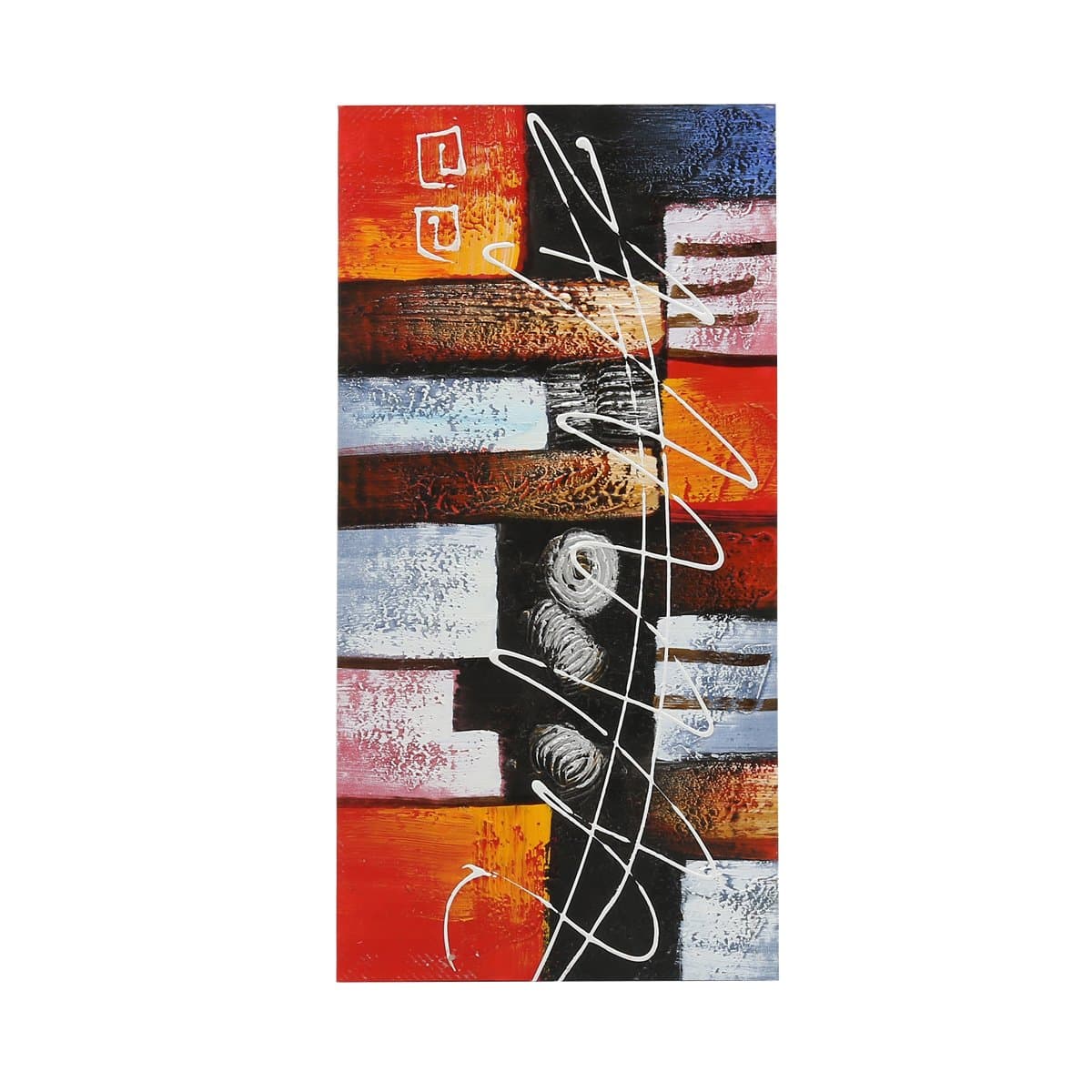 Tplay Modern Home Decoration Abstract Wall Art Raised Color Canvas Oil Paintings,12x24 Inches, Wooden Framed