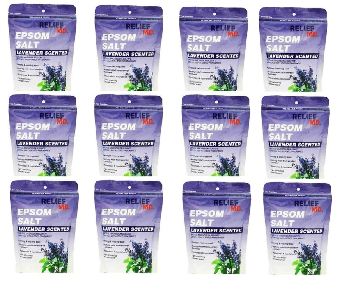 Epsom Salt Lavender - Calming & Relaxing Soak, 16 oz,(Blue Cross Laboraties) 12 PACK