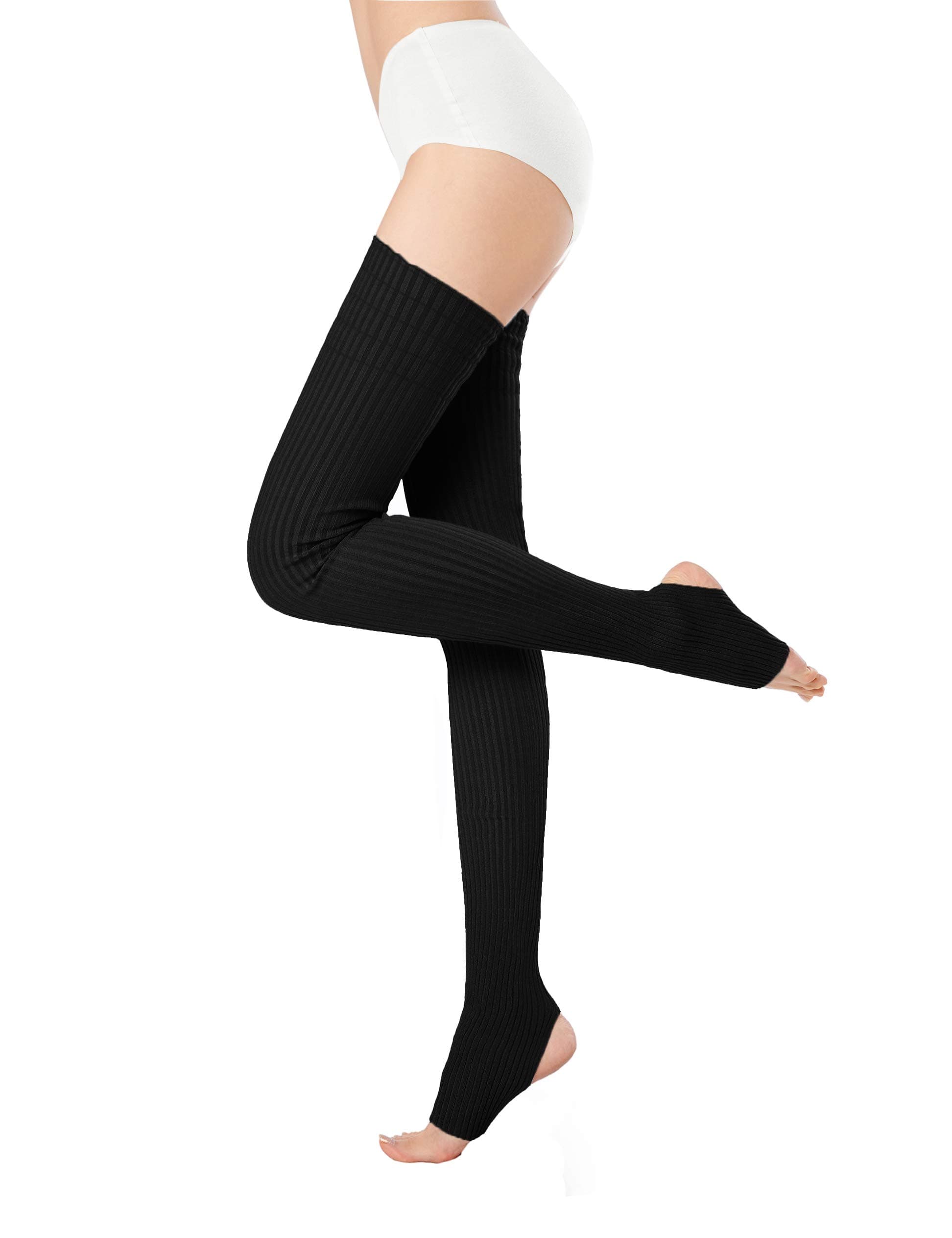 Women Girls Thigh High Neon Ribbed Long 80s 90s Party Skating Leg Warmers