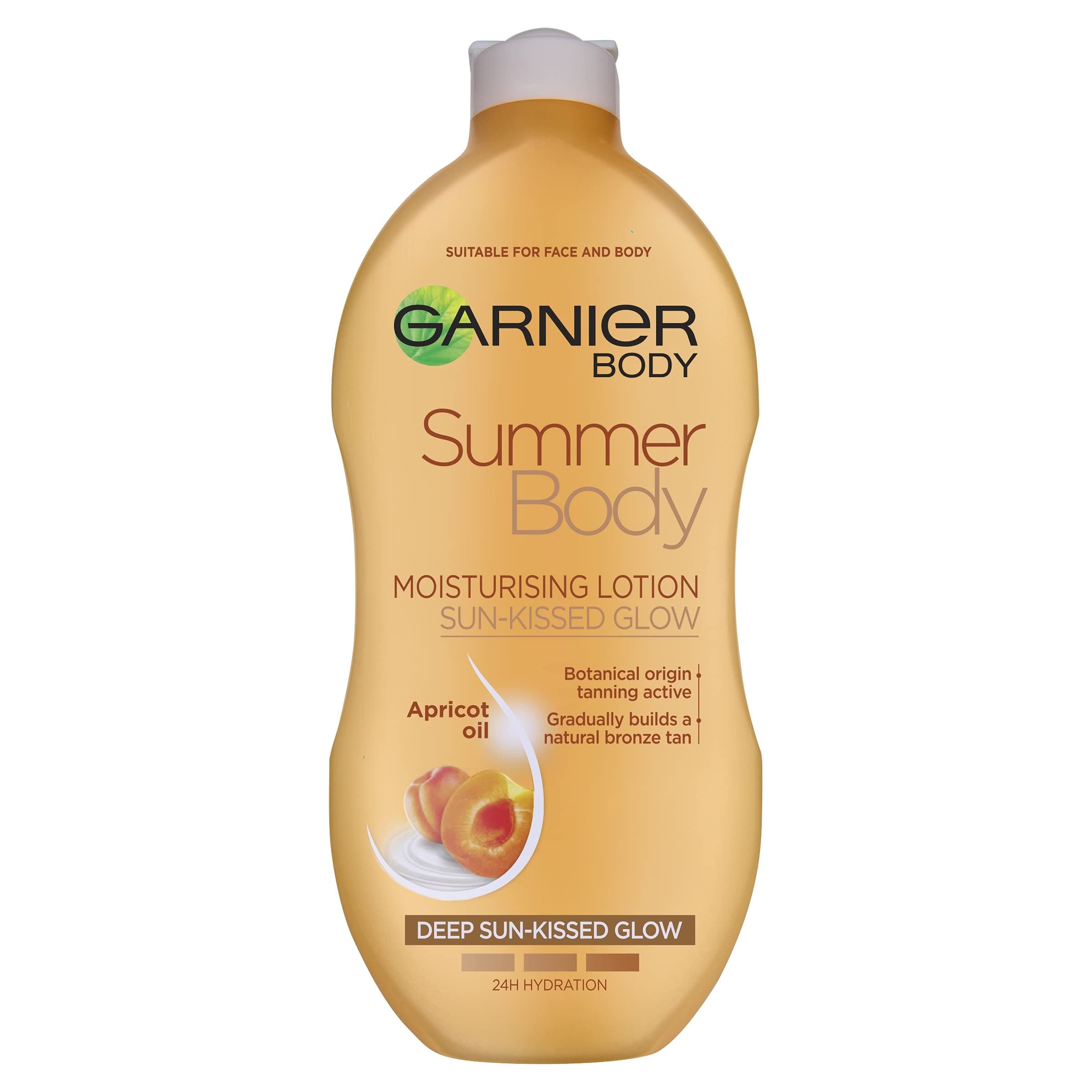 Garnier Summer Body Gradual Tan Moisturiser, For A Radiant, Sun Kissed Glow, Suitable For Face and Body, 24 Hour Hydration and A Natural Even Tan, Fast Absorption, Vegan Formula, Deep, 250 ml