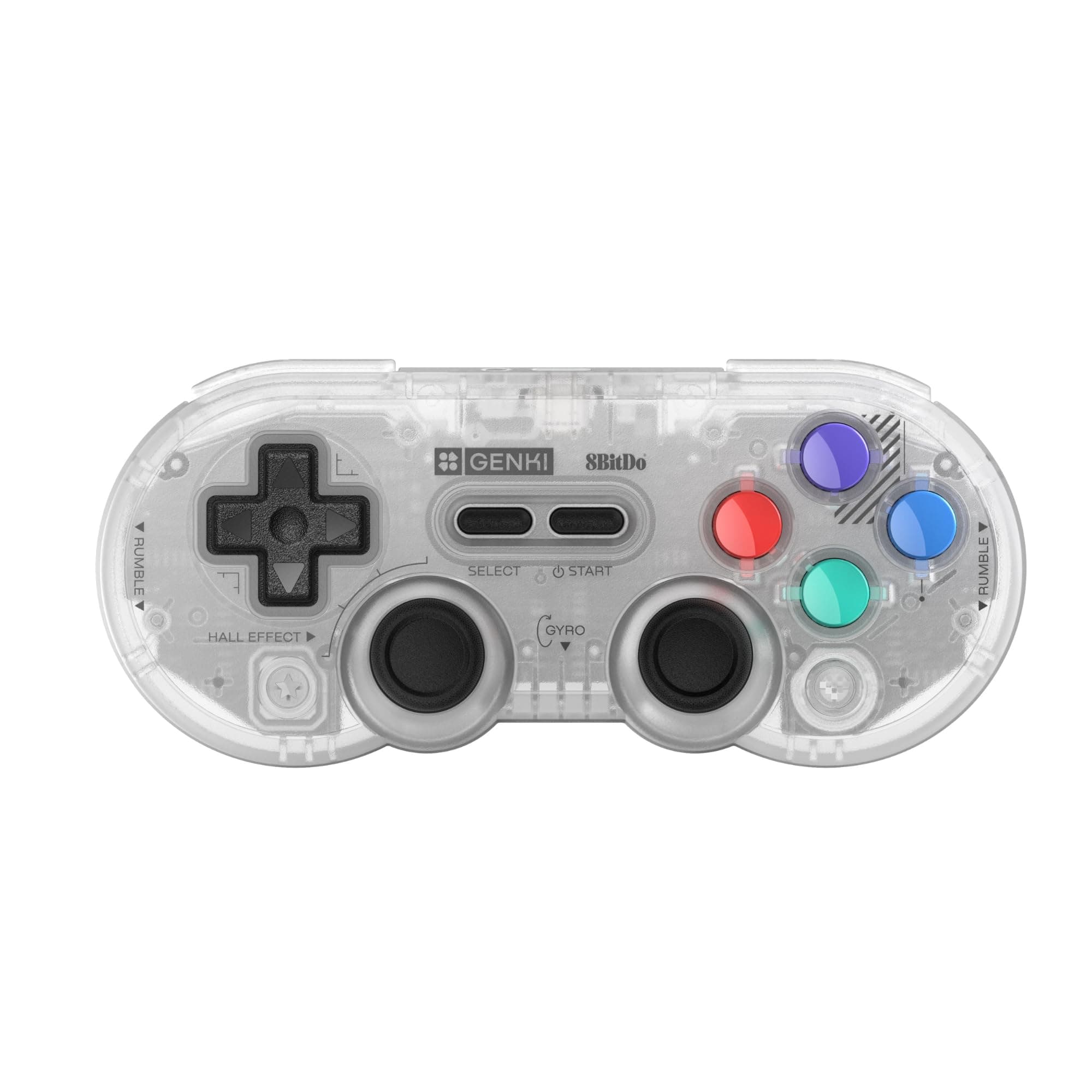 - GENKI x 8BitDo PocketPro Portable Wireless Game Controller with Hall Effect Joysticks Rumble, Gyro, USB-C Cable Gamepad for Portable Consoles, Switch, Windows, Mac OS, Android, Steam Deck