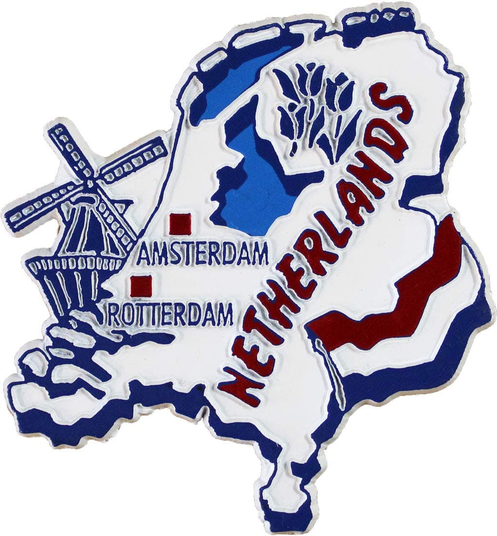 Netherlands Country Outline Refrigerator Magnet, Approximate Size 2 inch x 3 inch