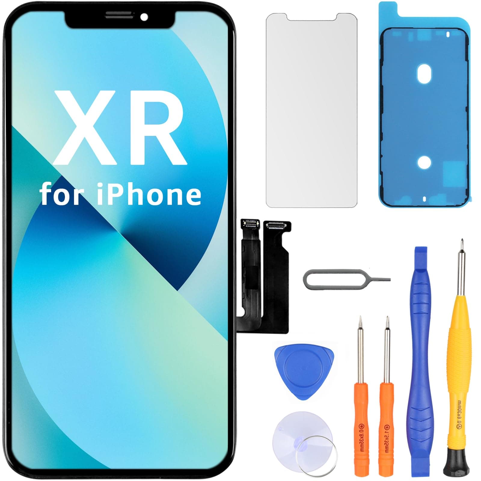LL TRADER Screen Replacement for iPhone XR LCD Retina 6.1'' FHD Display COF Touch Screen Digitizer with Repair Tool Kits, Waterproof Tape, Screen Protector