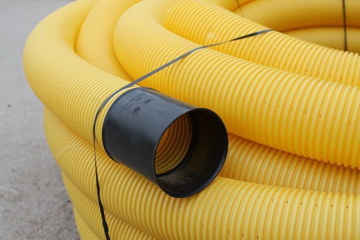 10 m drainage pipe: DN 100, yellow, perforated drainage