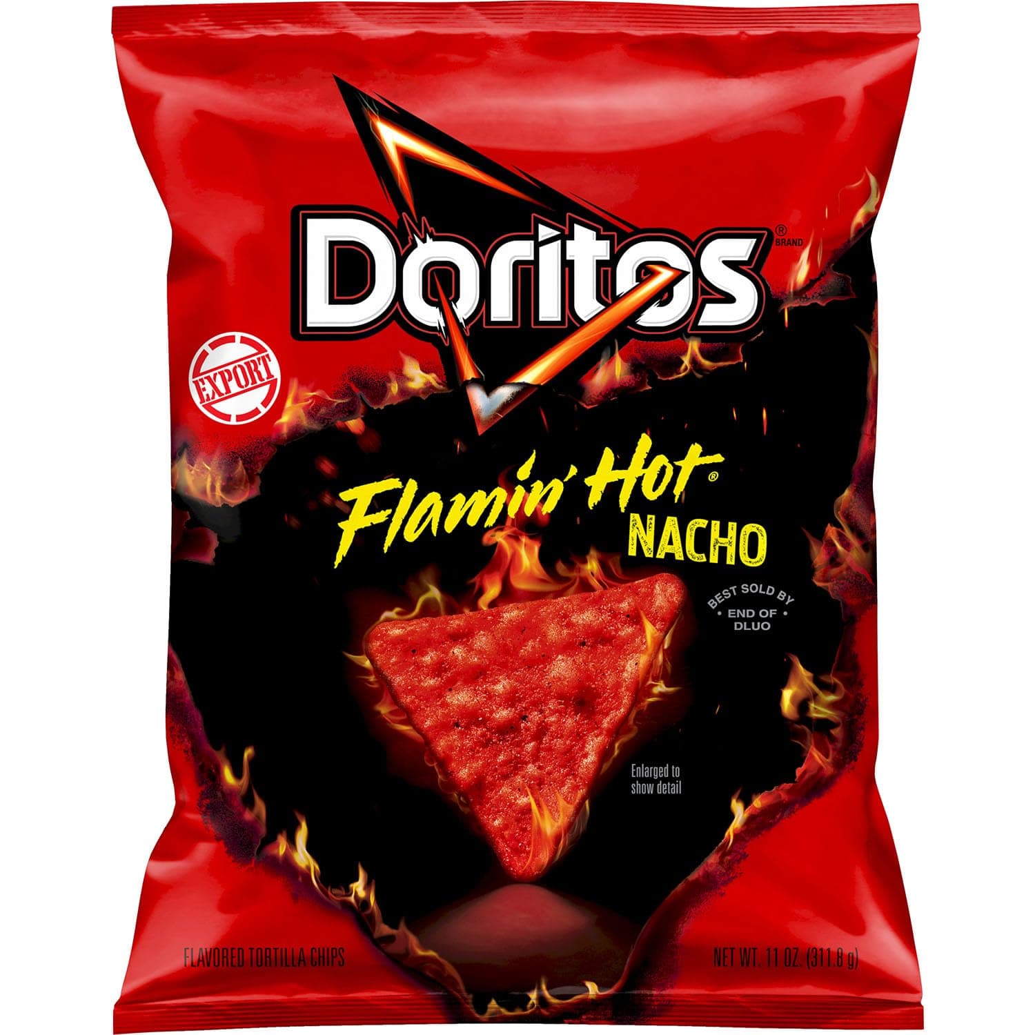 Doritos Frito Lay Flamin' Hot Nacho Cheese Tortilla Chips, 11 Oz 311.8 G