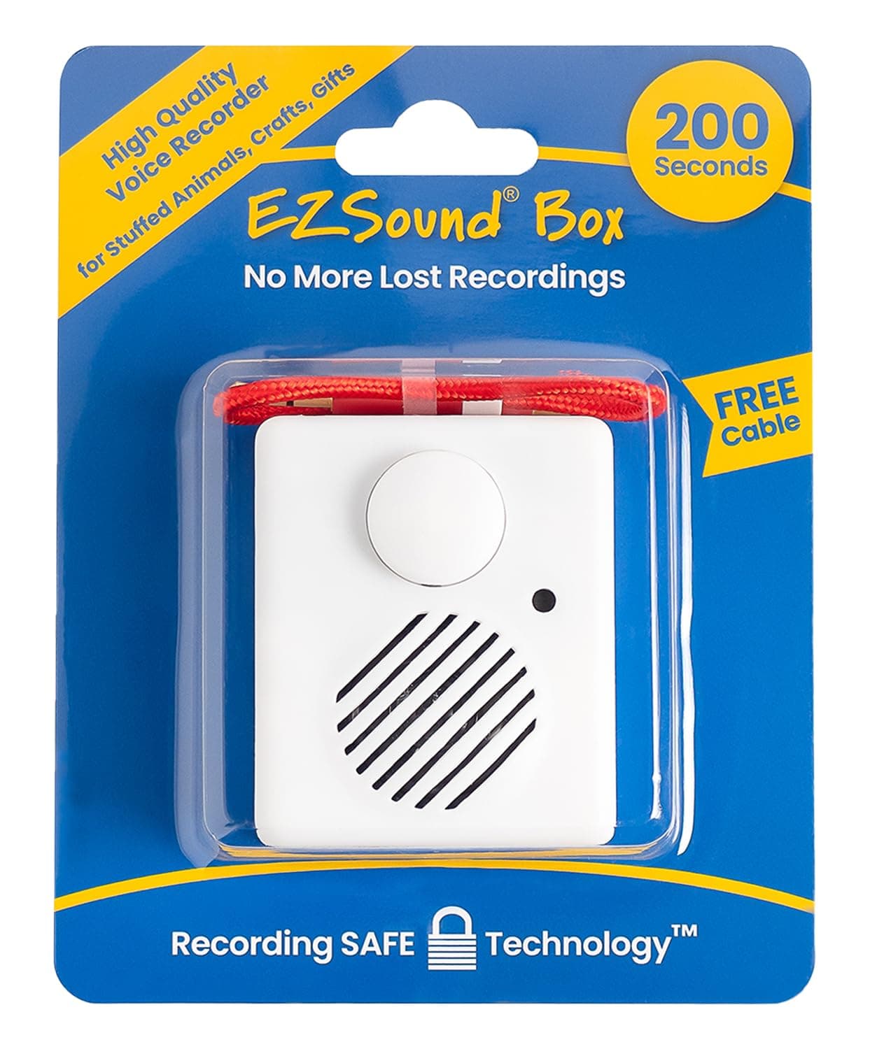 EZSound Box | 200 seconds Voice Recorder for Stuffed Animals | Recordable Button Sound Box for Crafters, Hobbyists, etc | Voice Box for Recordable Gifts | Build a Bear Voice Recorder | Toy Recorder