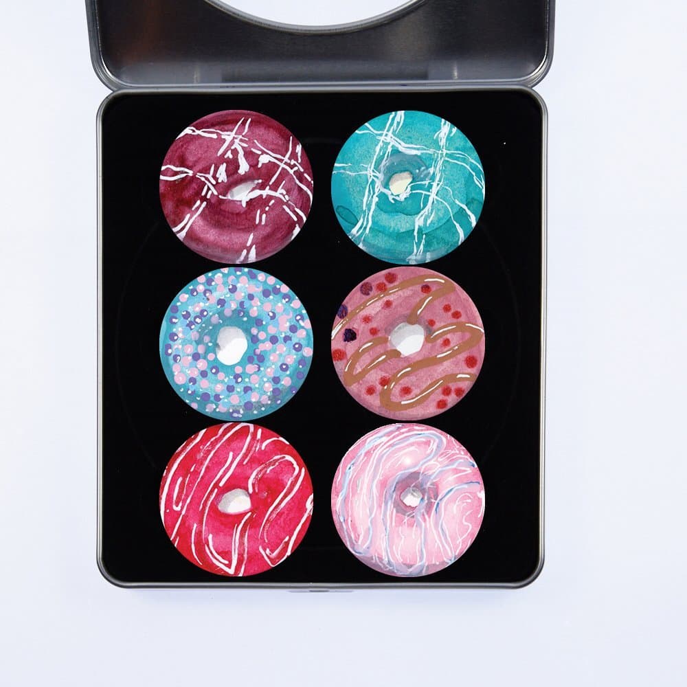 Dressmaking Sewing Pattern Weights. 6 Pack Donuts 3 Designs Gift Set (Set 5 of 5) from Artistinna (Bettina Melanie Kalkstein). Ideal Gift. Inspired by The BBC Sewing Bee. (40mm Diameter)