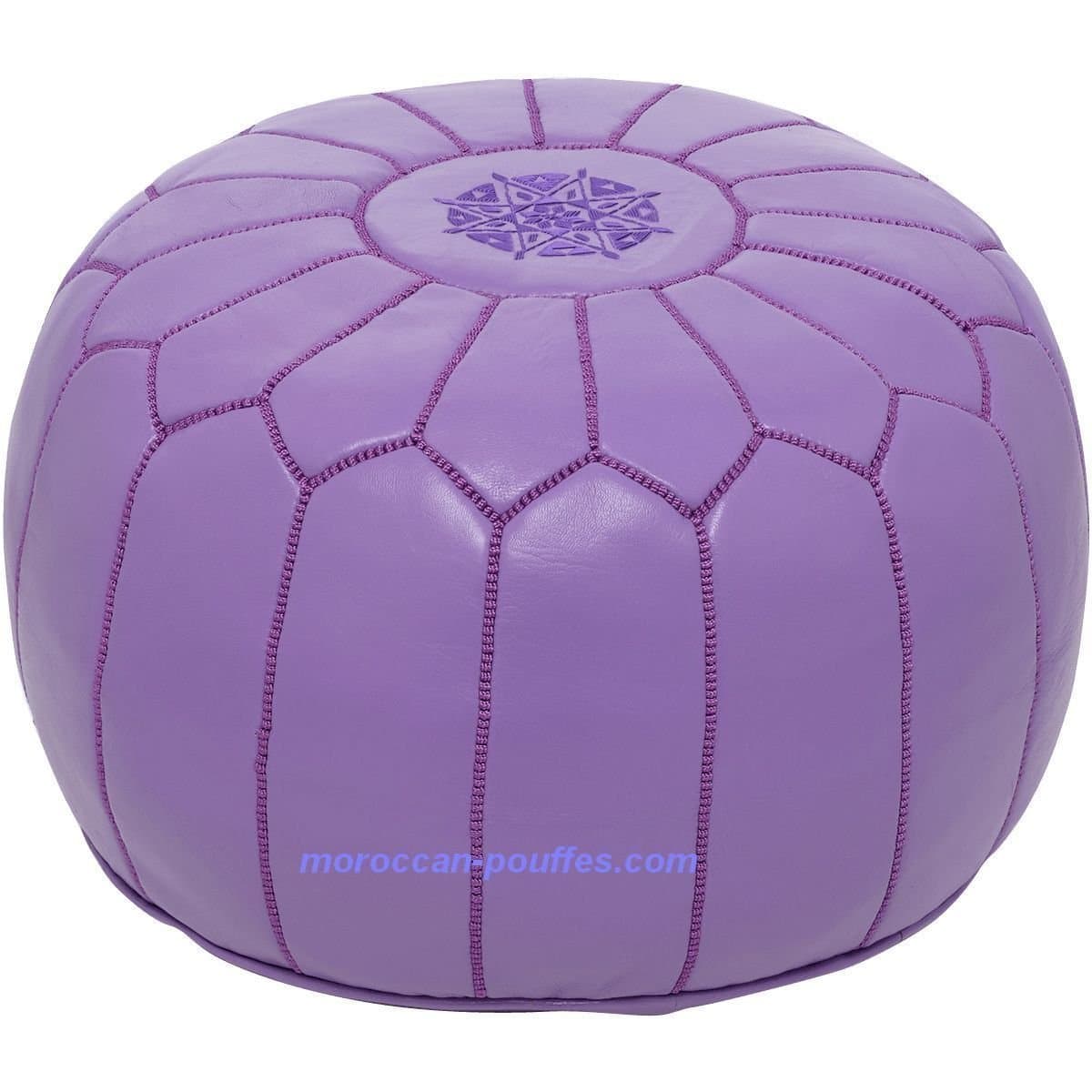 moroccan poufs Leather Luxury Ottomans Footstools Purple Unstuffed