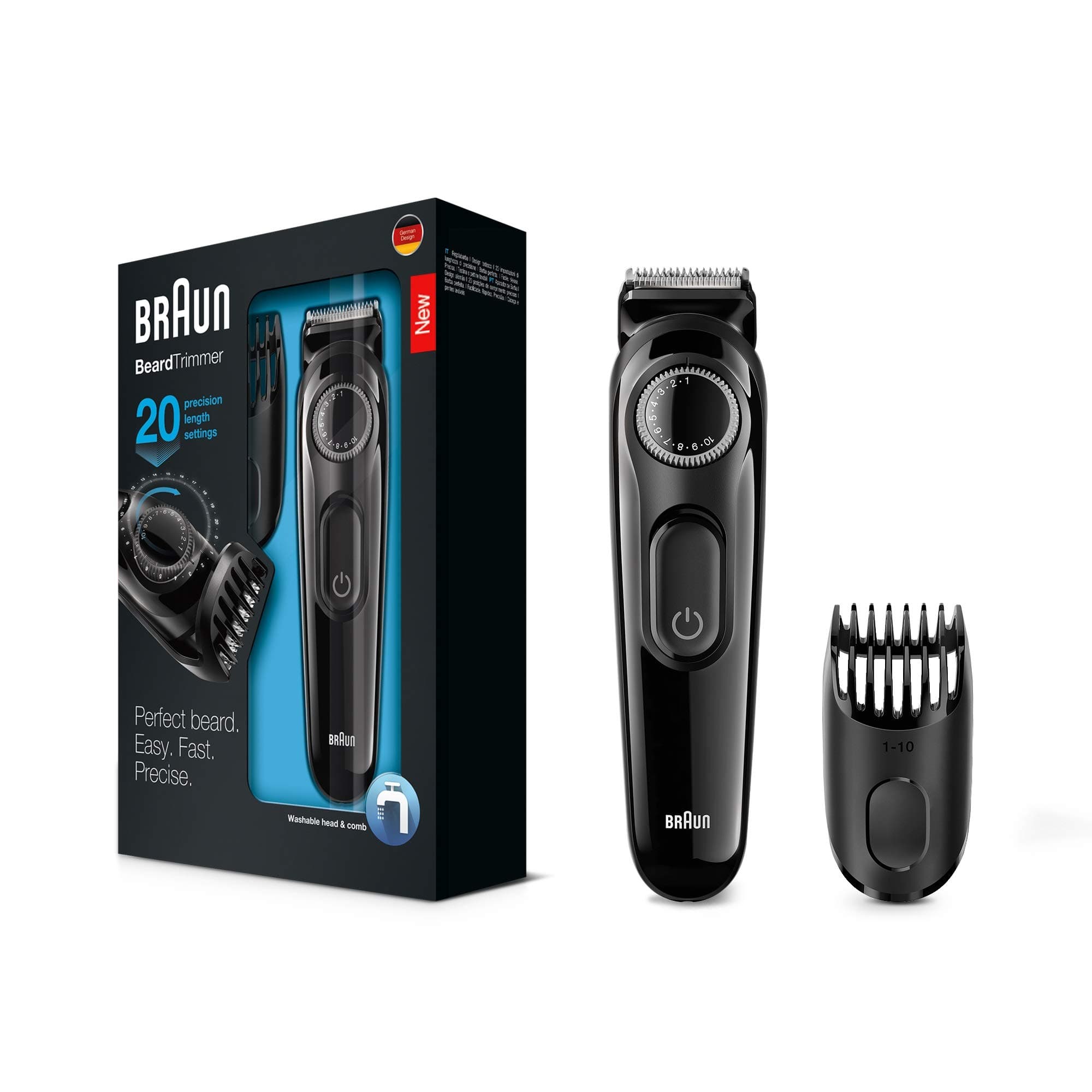 Braun Beard BT3022 Black Cordless Hair/Beard Trimmer for Men