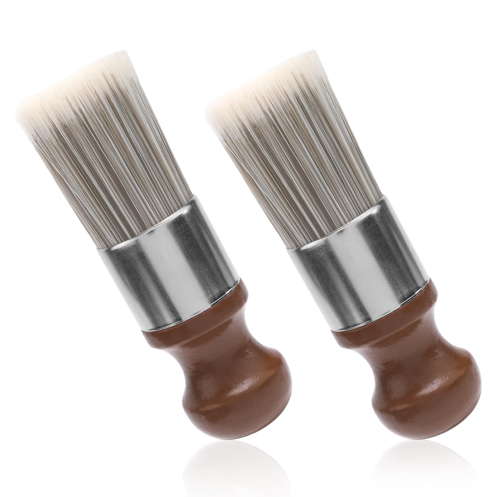2pcs Salve Brush for Leather Furniture, Wood & Leather Cleaning Brush with Soft Nylon & Polyester Bristles, Brown