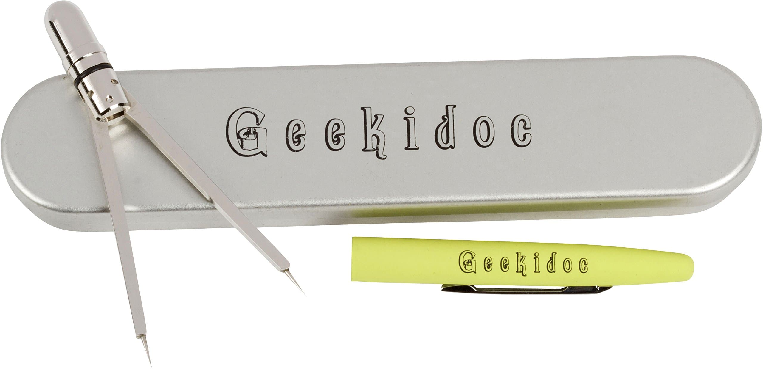 EKG Calipers - ECG Pen Style Caliper - Geekidoc Quality, Metal, Designed to Last Entire Career (Yellow-Green)