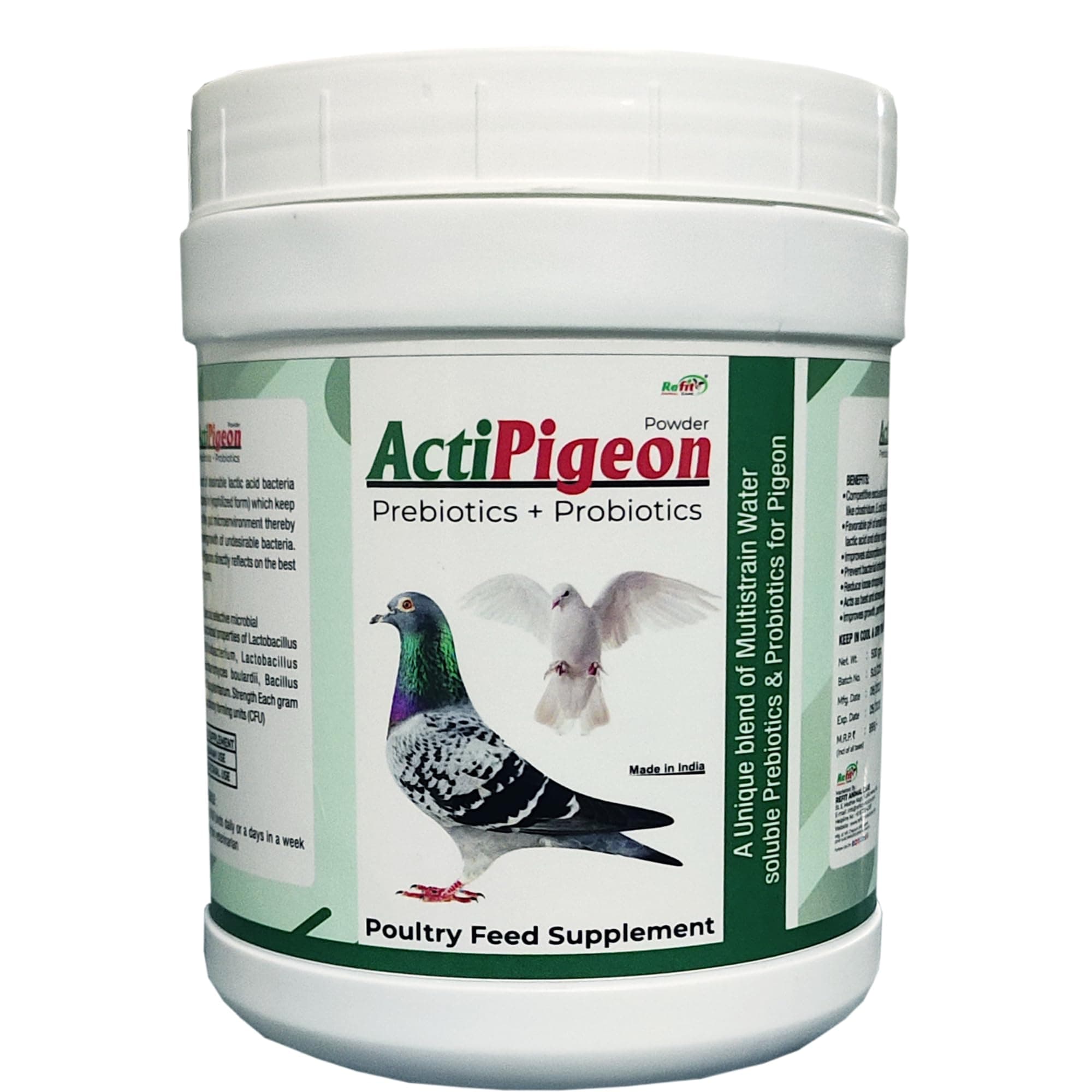Prebiotics and Probiotics for Pigeons, 500 gram, ActiPigeons