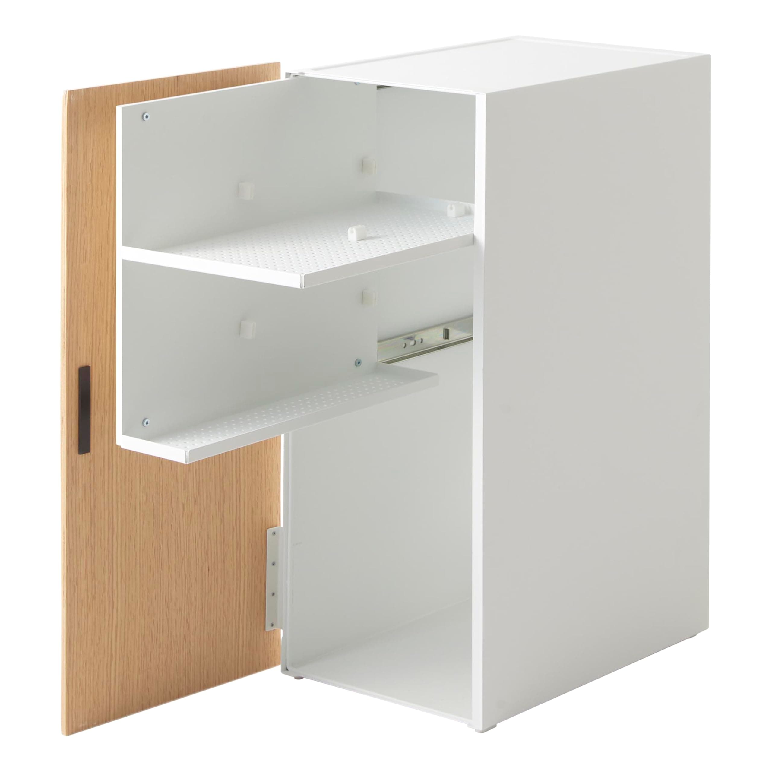 YAMAZAKI2109 TOWER Game Console Organiser, White, Steel/Wood/Magnet/Silicone, Minimalist Design