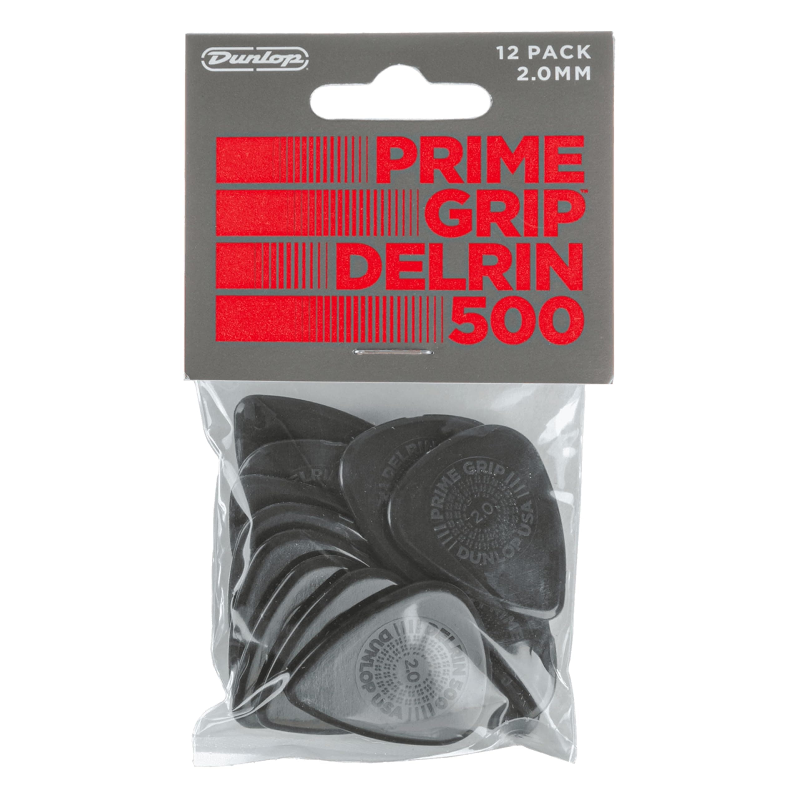 450P2.00 Prime Grip Delrin 500 Picks, 2 mm, Set of 12 Pieces