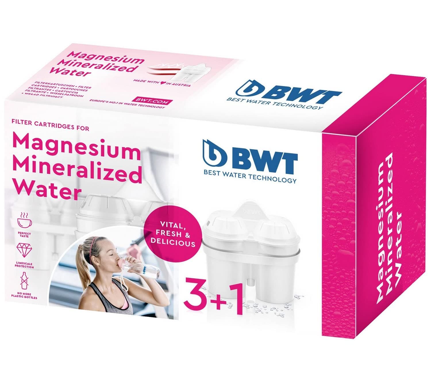 BWT Magnesium Gourmet L0814334 Cartridges Water Filter (Pack of 3 + 1)