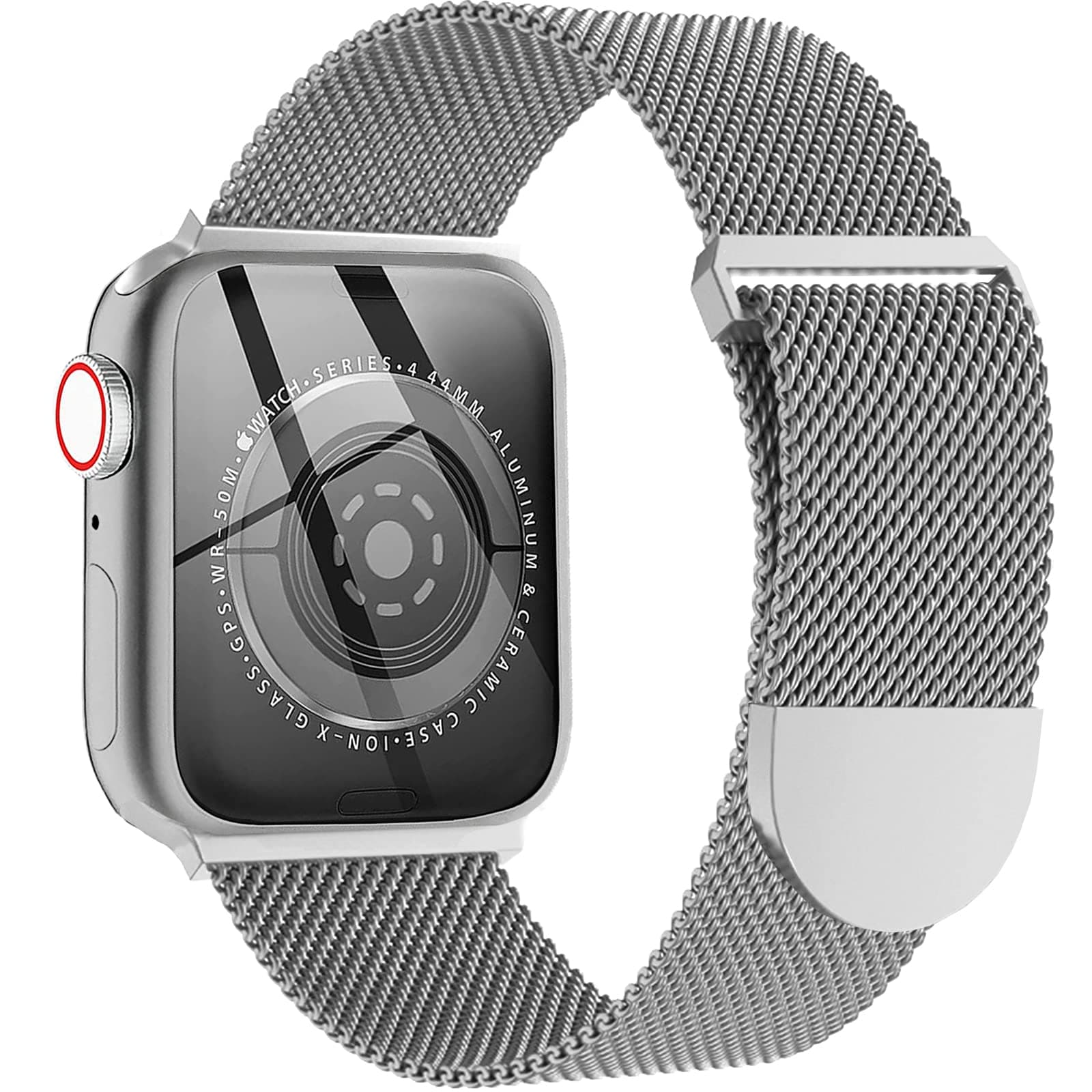 Metal Band Stainless Steel Mesh Magnetic Compatible with Apple Watch Bands 38mm 40mm 41mm 42mm 44mm 45mm, Milanese Sport Clasp Loop Women Men Compatible for iWatch Series 7/SE/6/5/4/3/2/1