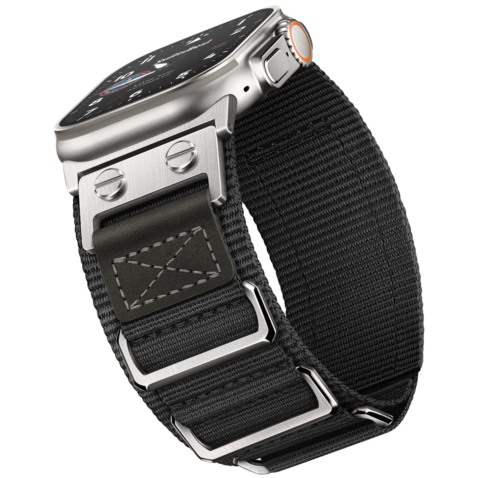 Suitisbest Rugged Bands Compatible for Apple Watch Ultra Band 49mm 46mm 45mm 44mm 42mm, 3 Ring Military Nylon Sport Durable Metal Strap for iWatch Series 11 10 9 8 7 6 5 4 3, SE 3 2 1, Ultra 3 2 1