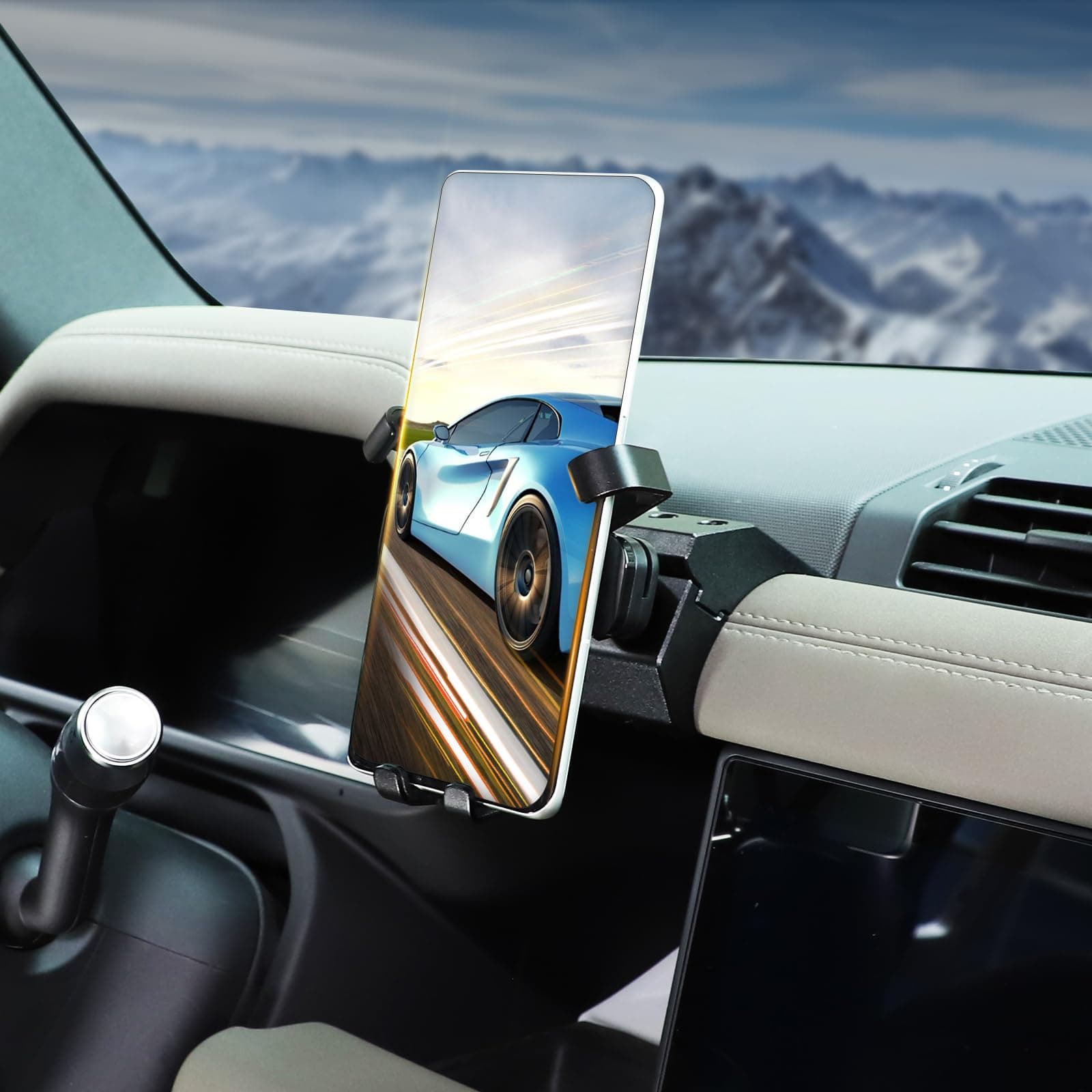 Phone Holder for Land Rover Defender 90 110 130 2020-2023, 360° Adjustable Dash Phone Mount Holder for All Smartphones (A Style)