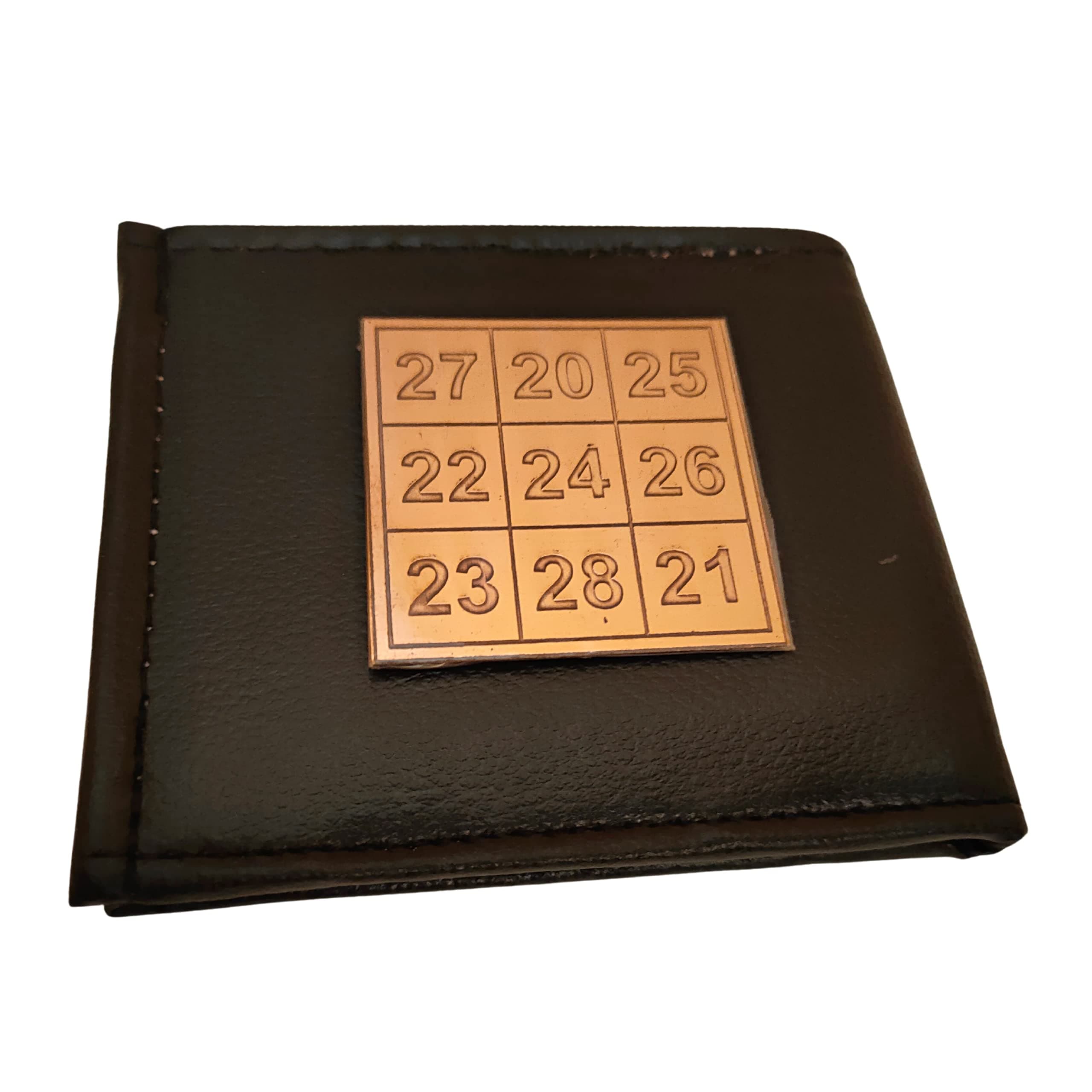 Kuber Card of Abundance For Wallet | Kuber Yantra Numbers Small 2 Inch X 2 Inch Copper Yantra Brown Colour 1 Piece