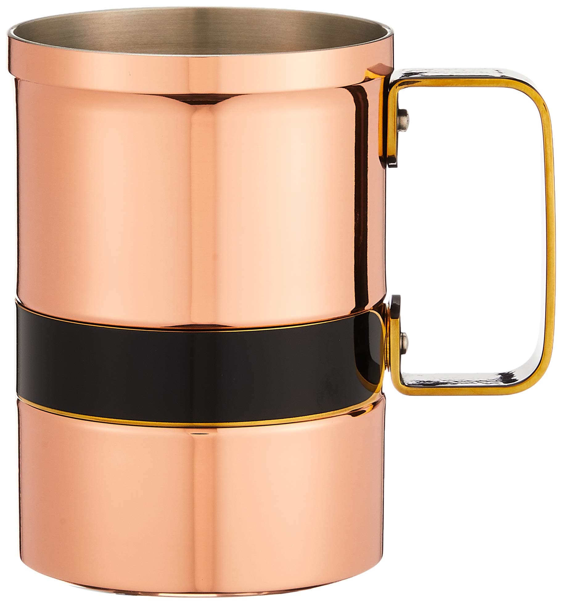 Shinkoukinzoku B-702 Mug, Copper/Black Belt, Small (Capacity: 11.8 fl oz (350 ml), Pure Copper, Babiloa Mug